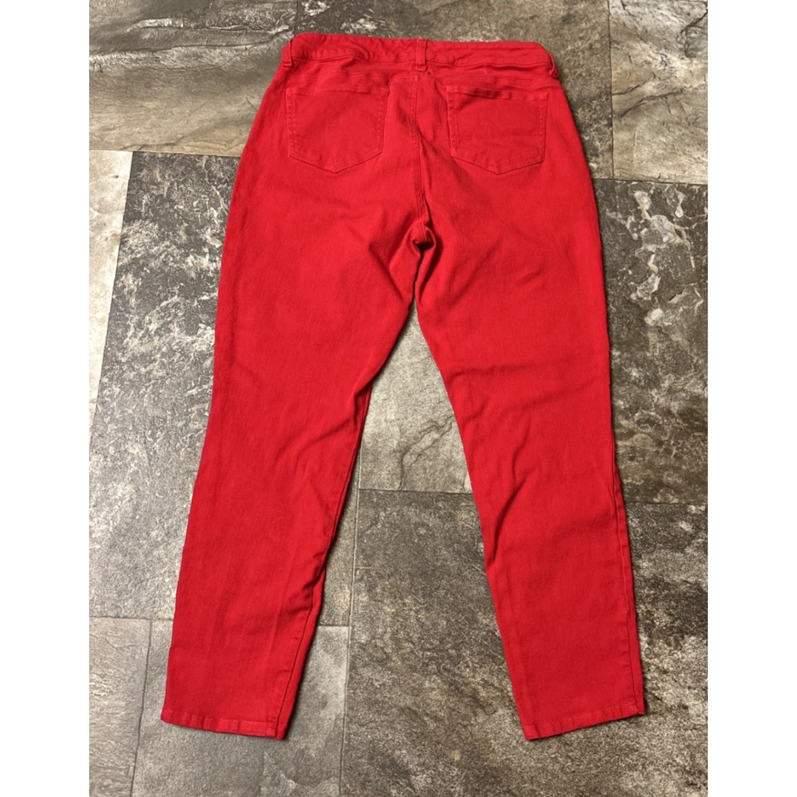 Boston Proper Boston Proper Red Jeans Skinny Cropped 27in Inseam Pants Stretch Pockets Womens 12 Regular Slim Size 34" / US 12 / IT 48 - 4 Thumbnail