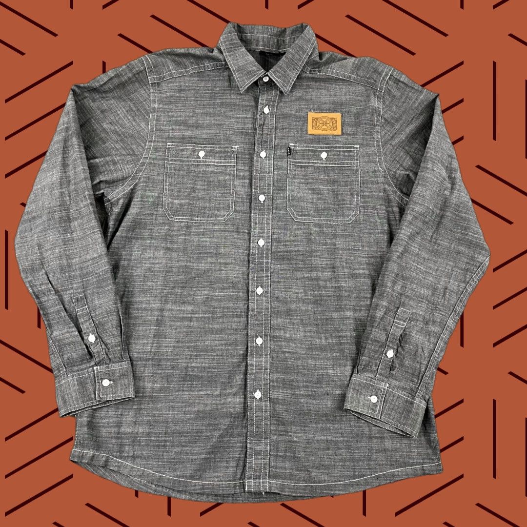 KAVU KAVU Shirt Mens Extra Large Gray Button Up Hiking Breckenridge Brewery Colorado Size US XL / EU 56 / 4 - 1 Thumbnail