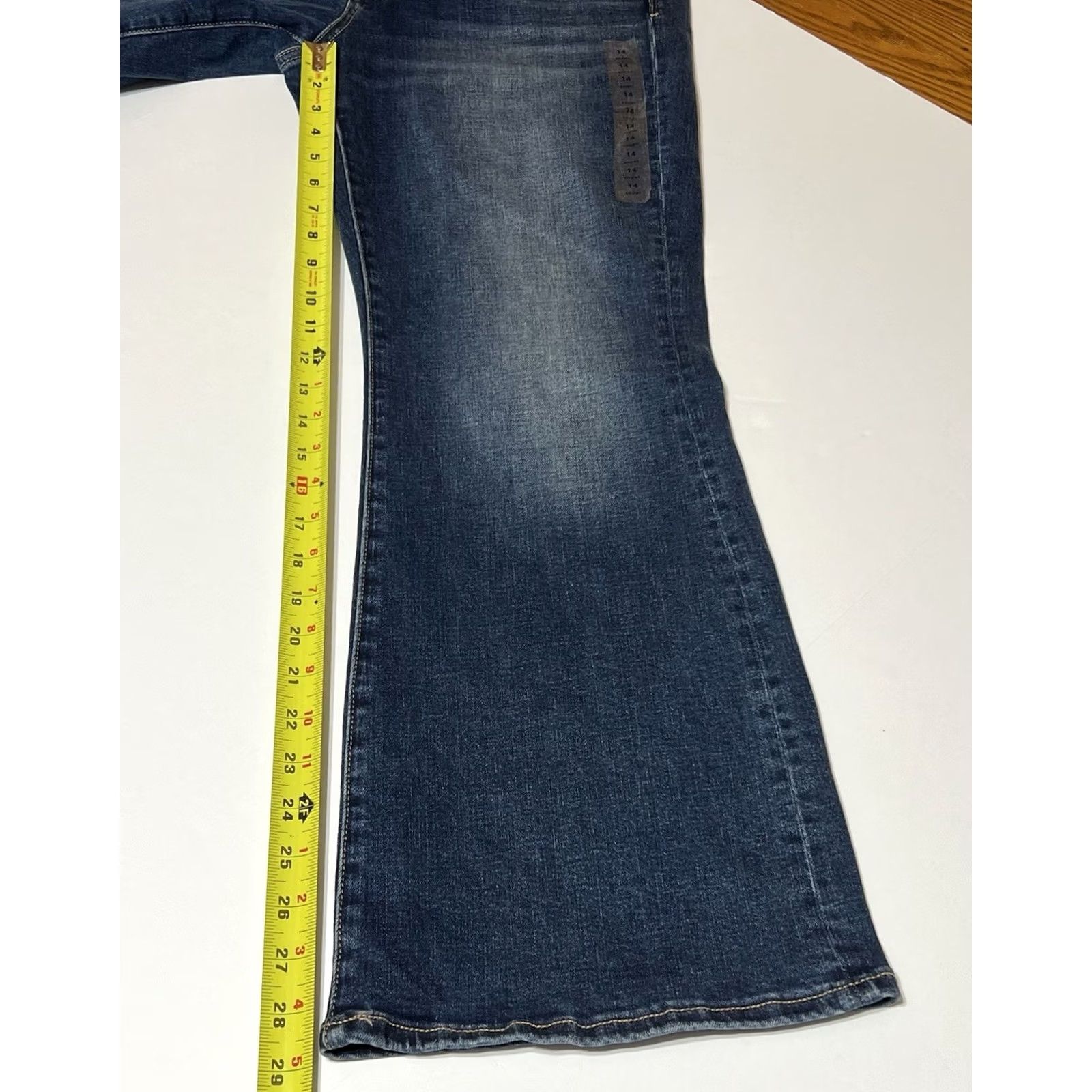American Eagle Outfitters American Eagle Jeans Womens 14 Short Bootcut 5-Pocket Denim Blue Super Stretch Regular Rise Mid Size 36" / US 14 / IT 50 - 5 Thumbnail