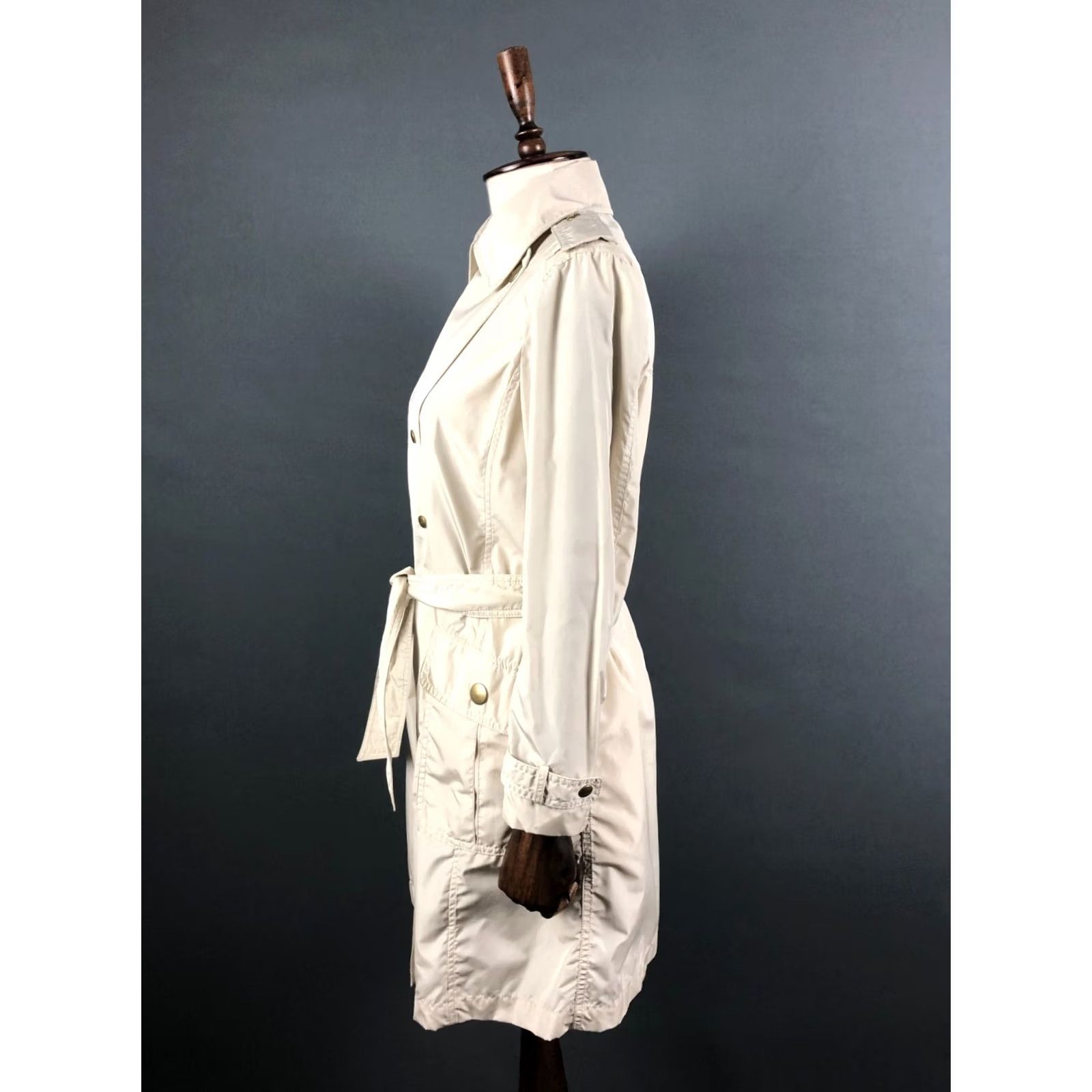 Fay Fay Trench Coat Ivory Women S Belted Snap Front Polyester Casual Long Sleeve Mid-Length Size S / US 4 / IT 40 - 2 Thumbnail