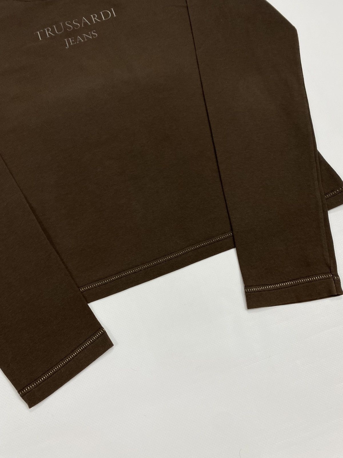 Trussardi 🔥LASTDROP🔥Vintage Bronze Rainbow Logo Rusted Brown Elastic Size XL / US 12-14 / IT 48-50 - 7 Thumbnail