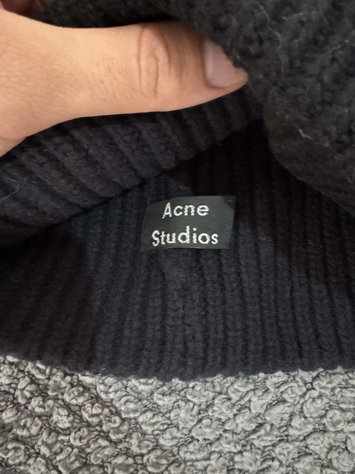 Acne Studios Acne Studios Patch Face Black Wool Beanie Size ONE SIZE - 2 Thumbnail