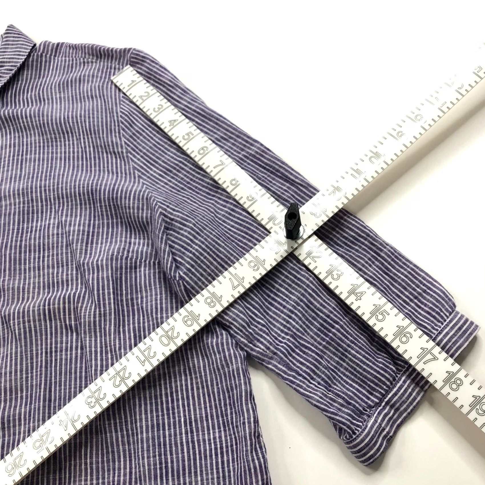 Vintage Chico's 3 100% Cotton Button Long Sleeve Striped Shirt Purple Lightweight Shirt Womens 3 Regular Striped Button-Up Casual Classic Value Box Size XS / US 0-2 / IT 36-38 - 6 Thumbnail