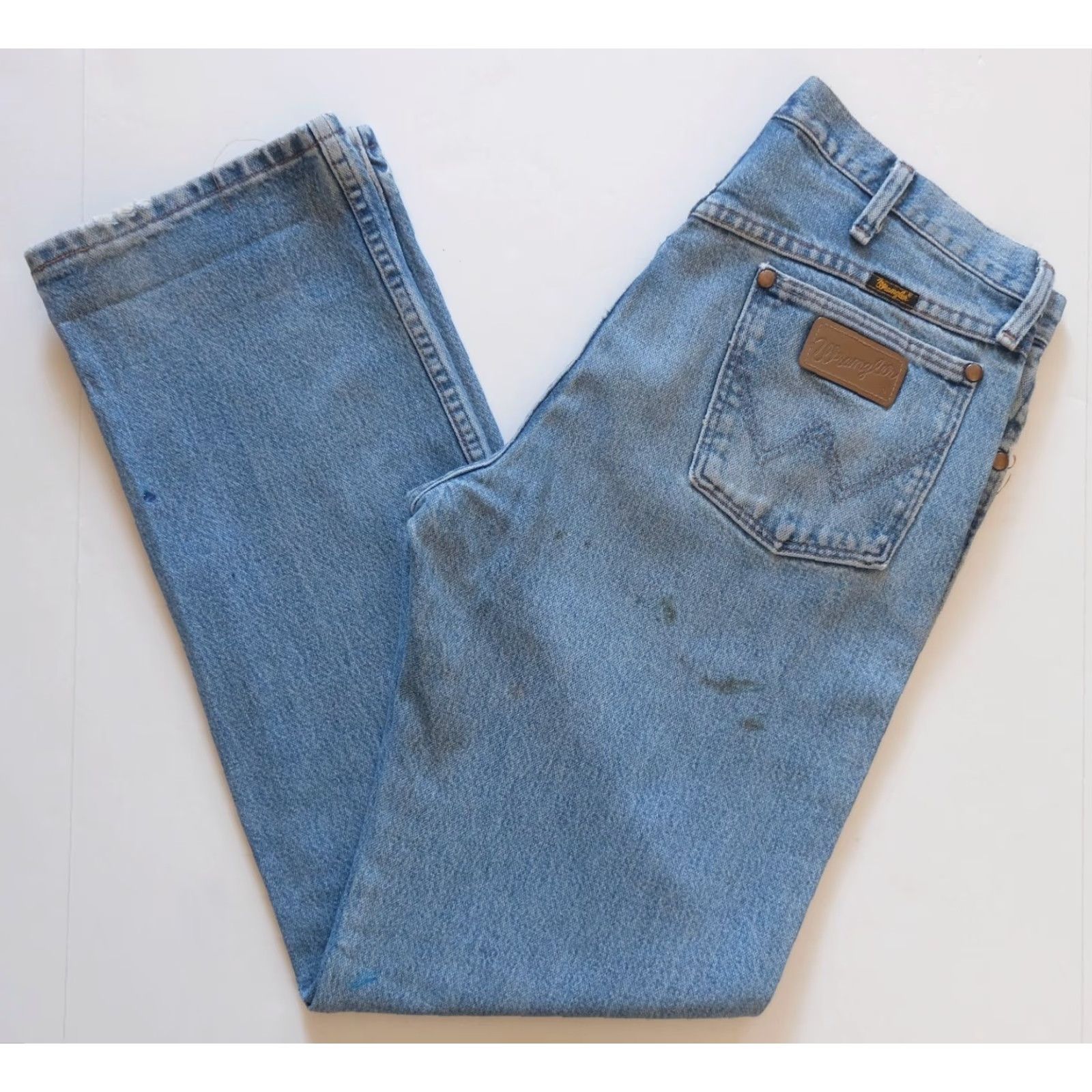 Wrangler VINTAGE Wrangler VTG 90s Y2K RETRO PAINT DISTRESSED WORKWEAR DENIM JEANS 2015 SZ 33x32 Size 24" / US 00 / IT 34 - 6 Thumbnail