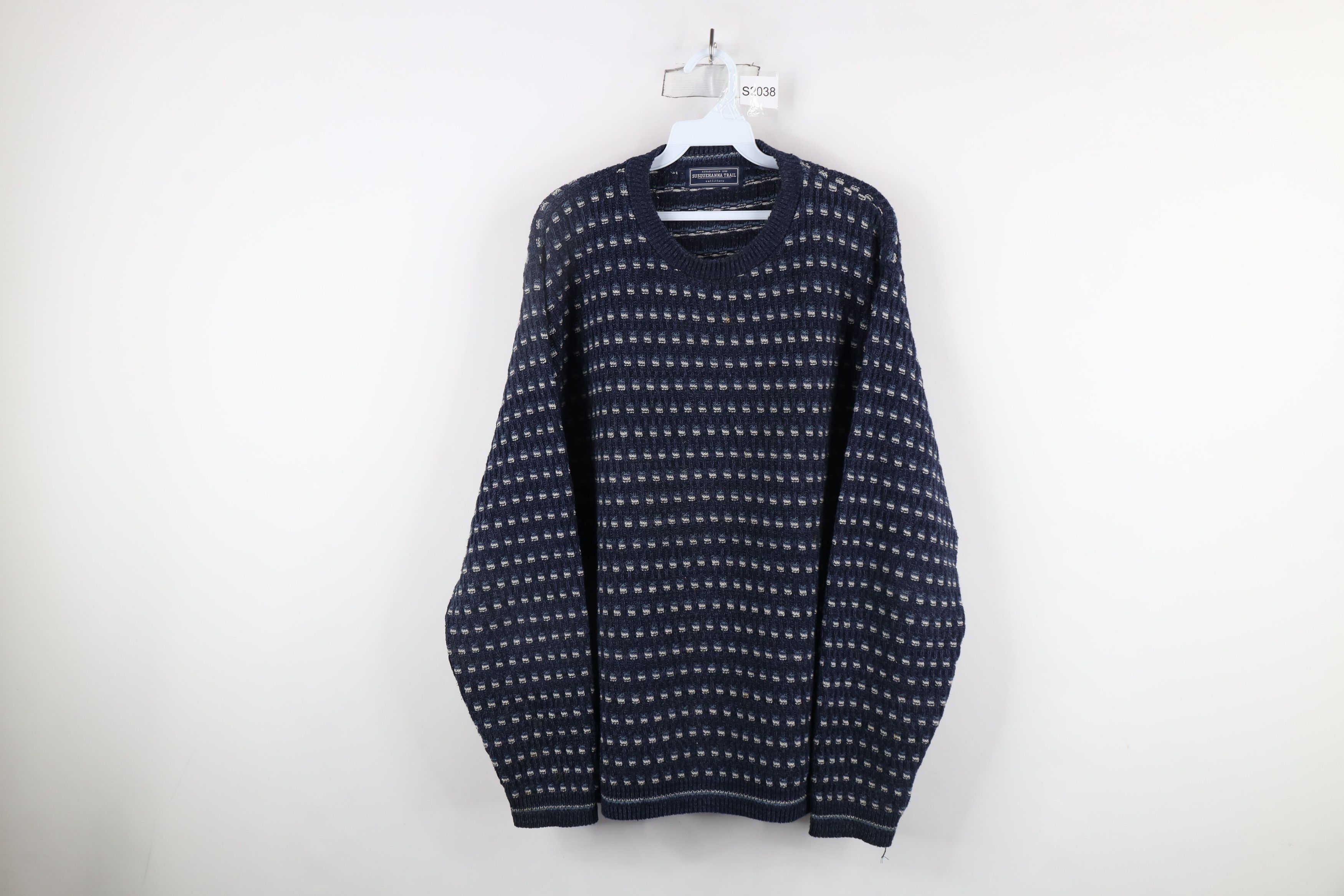 Vintage Vintage 90s Streetwear Striped Knit Grandpa Crewneck Sweater Size US L / EU 52-54 / 3 - 1 Thumbnail