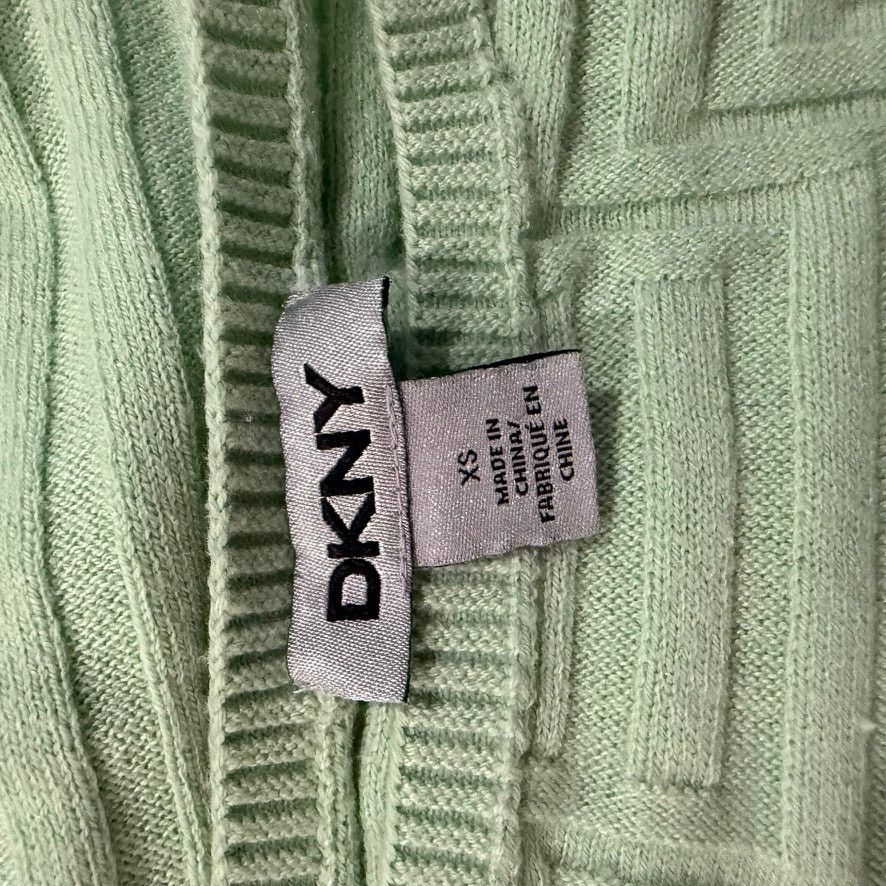 DKNY DKNY Women's XS Mint Green Geometric Short Sleeve Sweater Size XS / US 0-2 / IT 36-38 - 7 Thumbnail