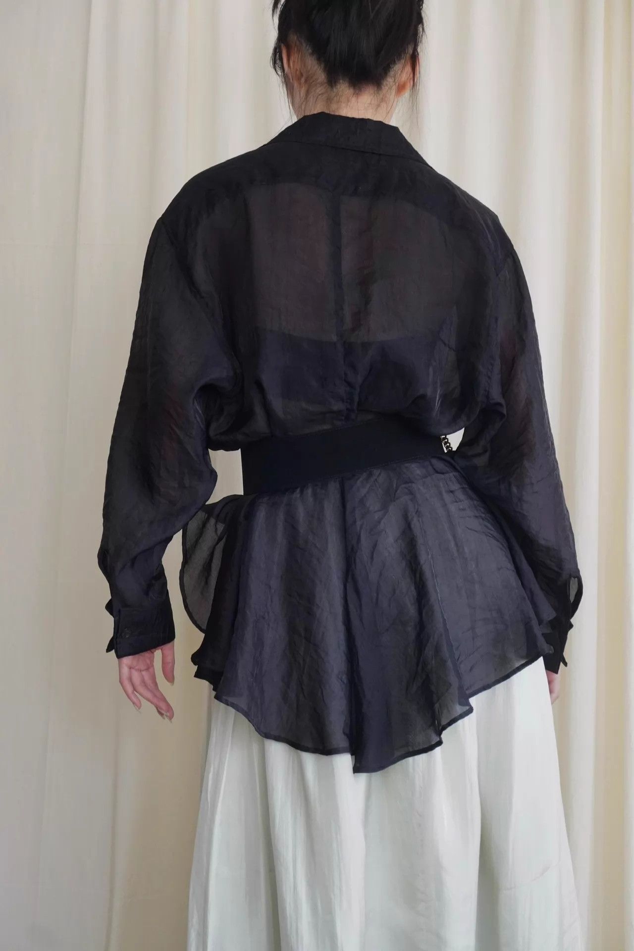 Kenzo KENZO 1980s Early Black Silk Fishtail Shirt Size ONE SIZE - 8 Thumbnail