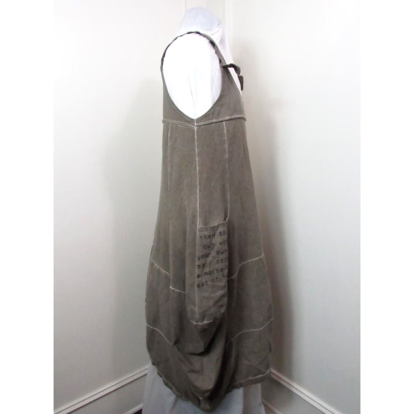 Olive LUUKAA Sleeveless Dress Top Size 1 Faded Olive Cotton Jersey Women Size XS / US 0-2 / IT 36-38 - 4 Thumbnail