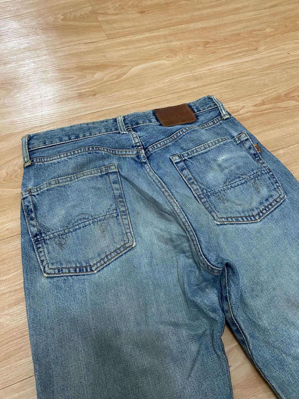 Edwin × Vintage Vintage edwin orange tab distressed denim selvedge Size US 29 - 7 Thumbnail