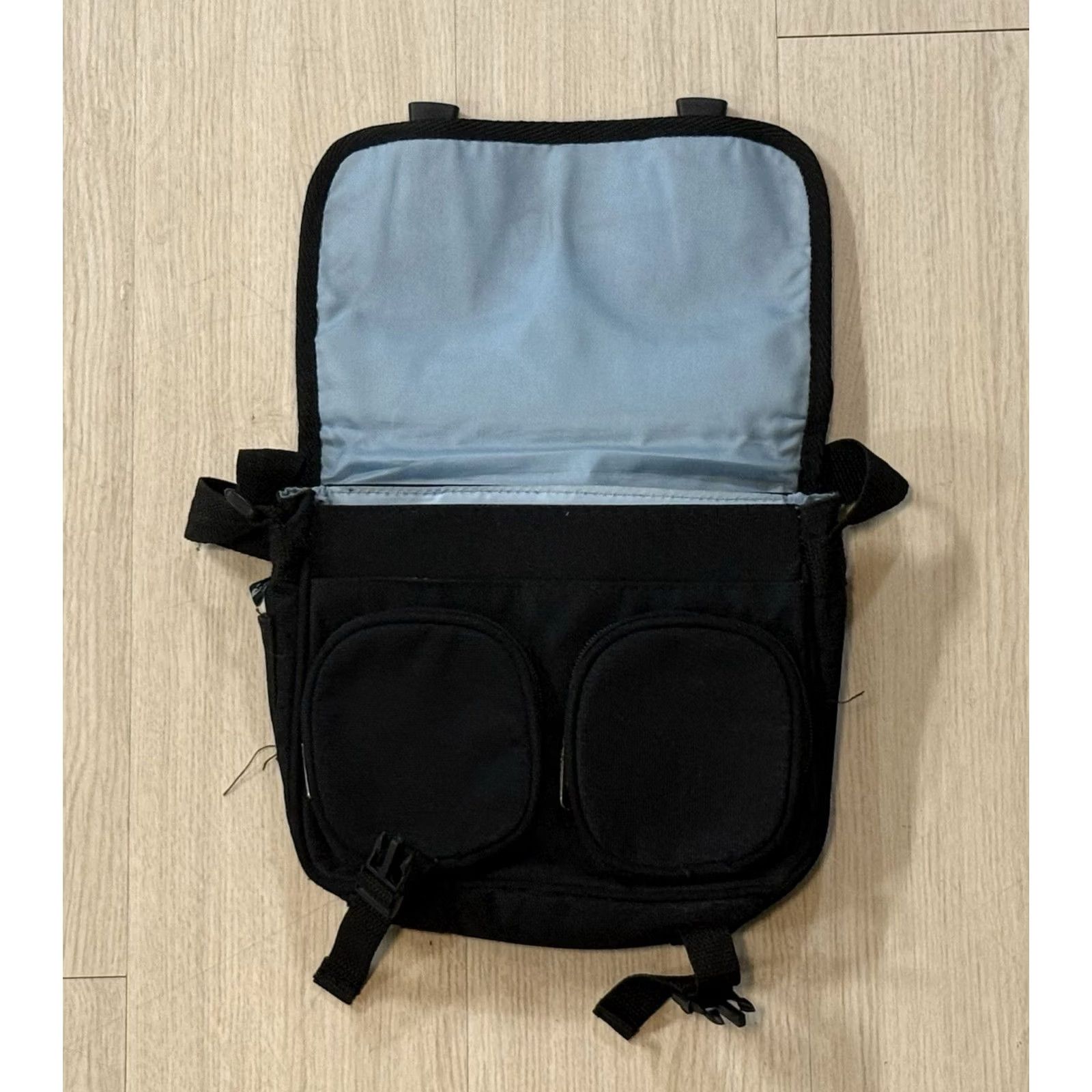 Vintage VINTAGE Mudd Crossbody Bag Women’s Bag Black Canvas Nylon Adjustable Strap 90s Retro Hipster Princess Purse Size ONE SIZE - 3 Thumbnail