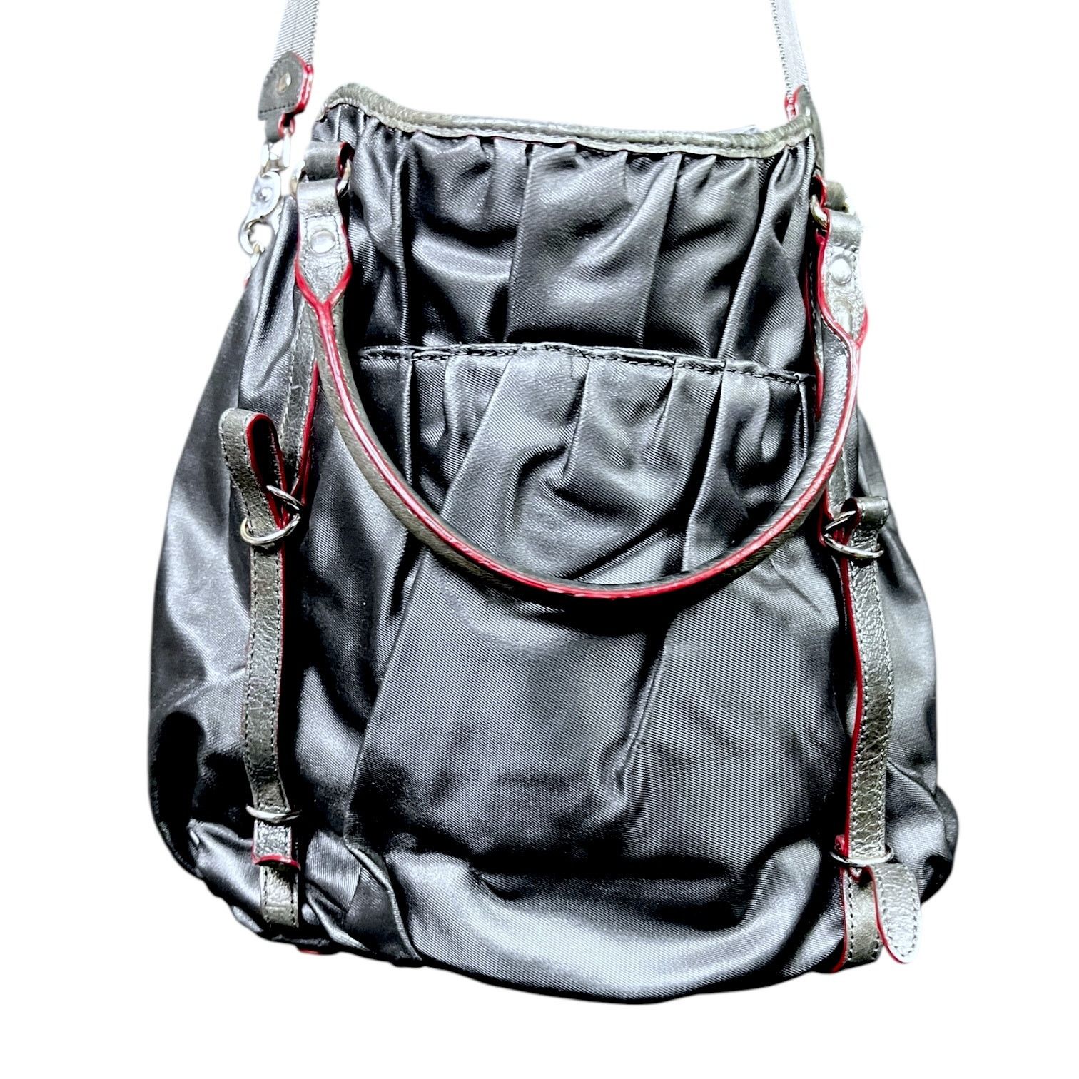 Other MZ Wallace Bianca Pleated Tote Grey Coated Canvas $225Retail Size ONE SIZE - 2 Thumbnail