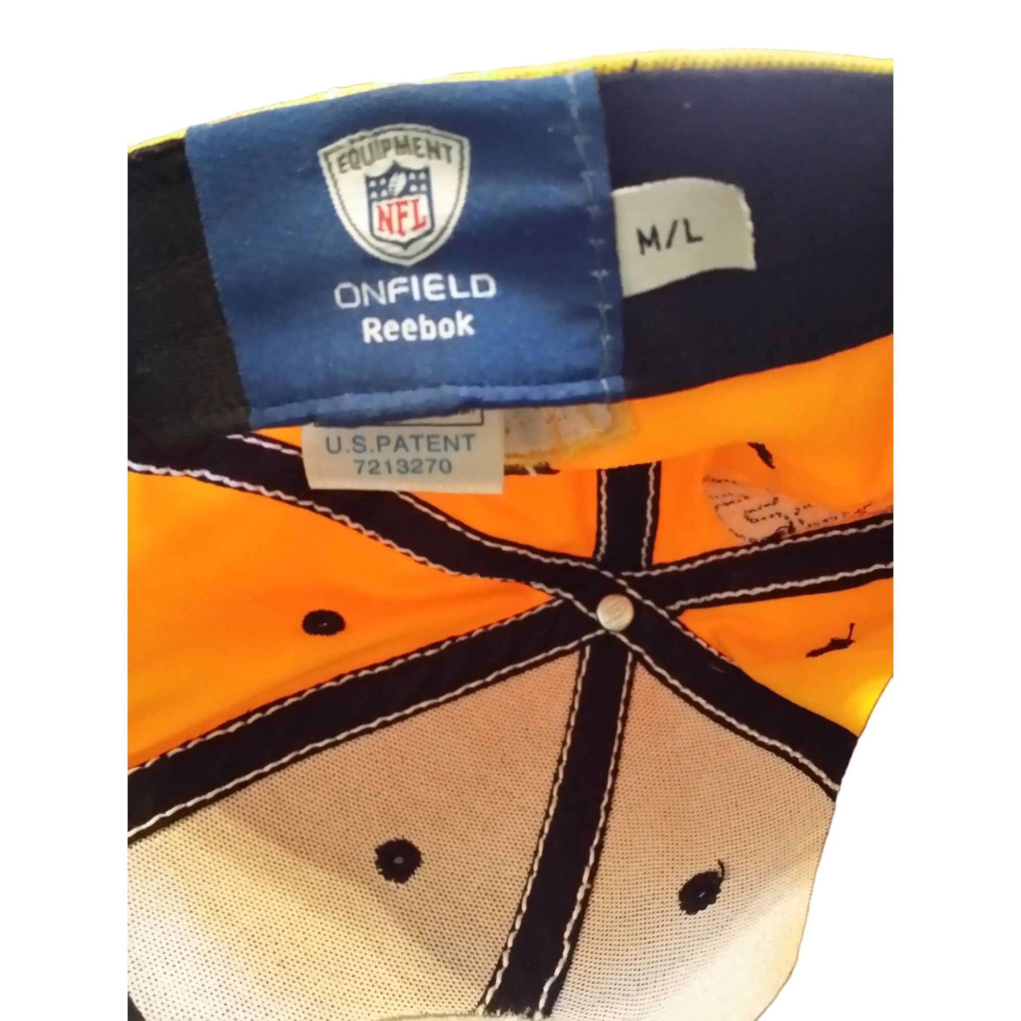 Reebok Pittsburgh Steelers On Field Fitted Hat Reebok Sz M/L Yellow Size ONE SIZE - 7 Thumbnail