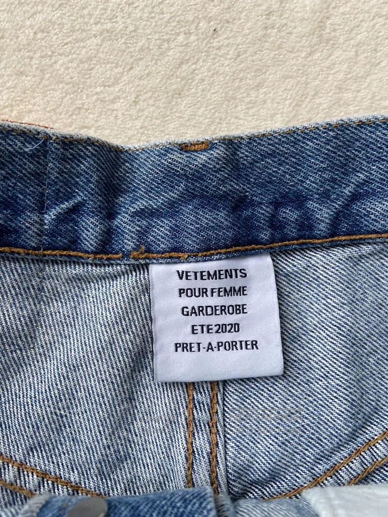 Other Vetements size XS Sanskrit lettering denim shorts Size 22" - 3 Thumbnail