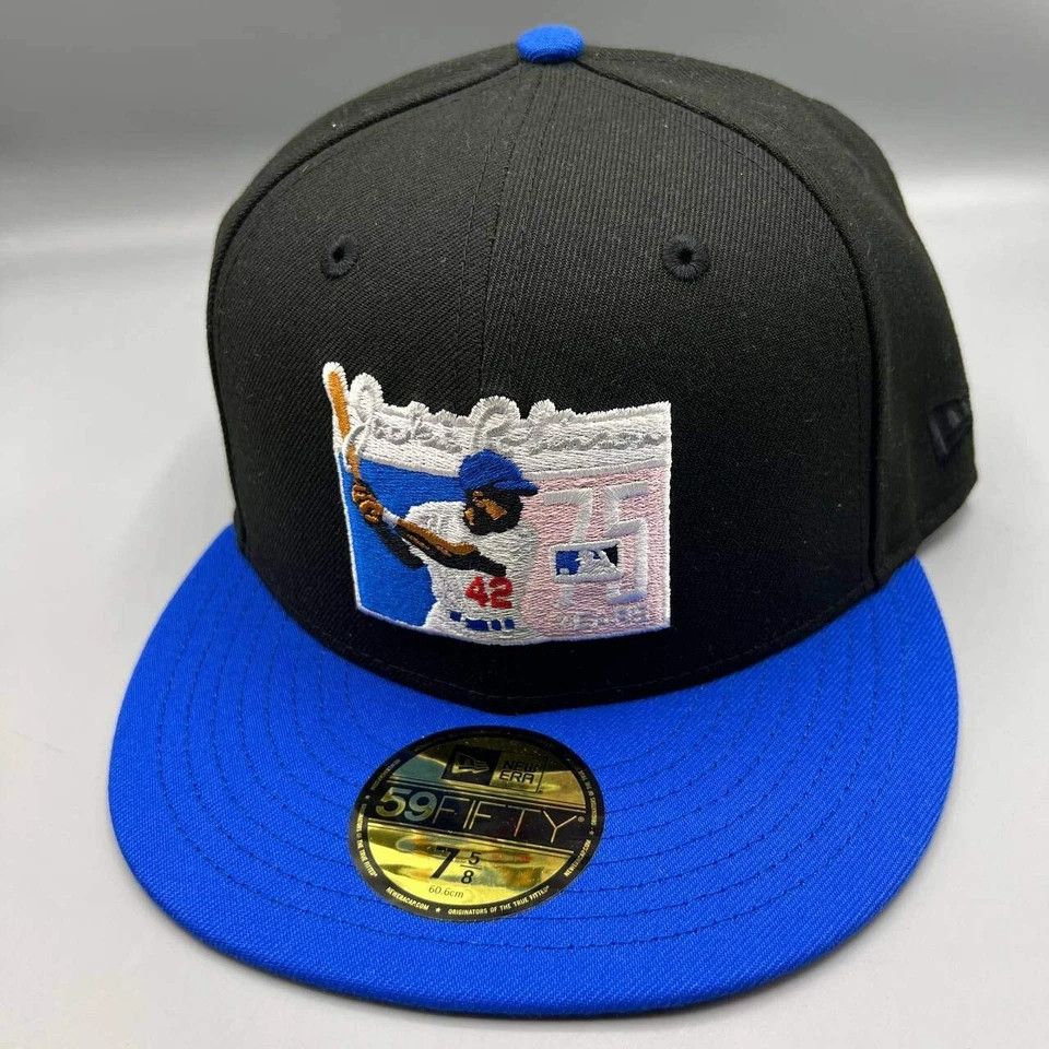 New Era Brooklyn Dodgers Hat Men 7 5/8 Jackie Robinson MLB Fitted Size ONE SIZE - 3 Thumbnail