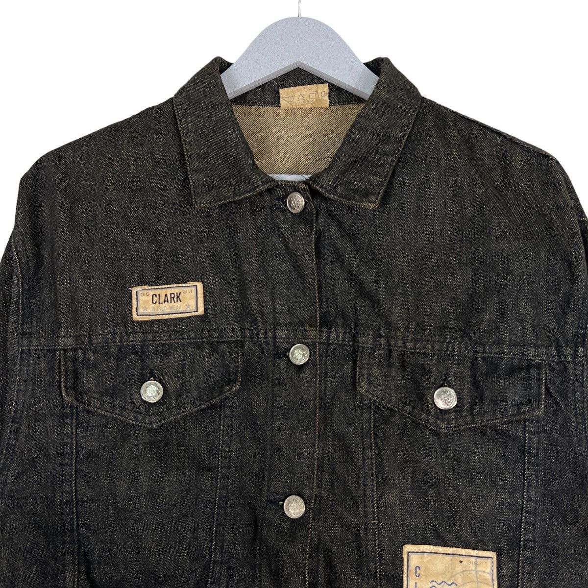 Japanese Brand 🔥 VINTAGE CLARK CUT OFF DENIM JACKET MADE IN ITALY Size US S / EU 44-46 / 1 - 3 Thumbnail