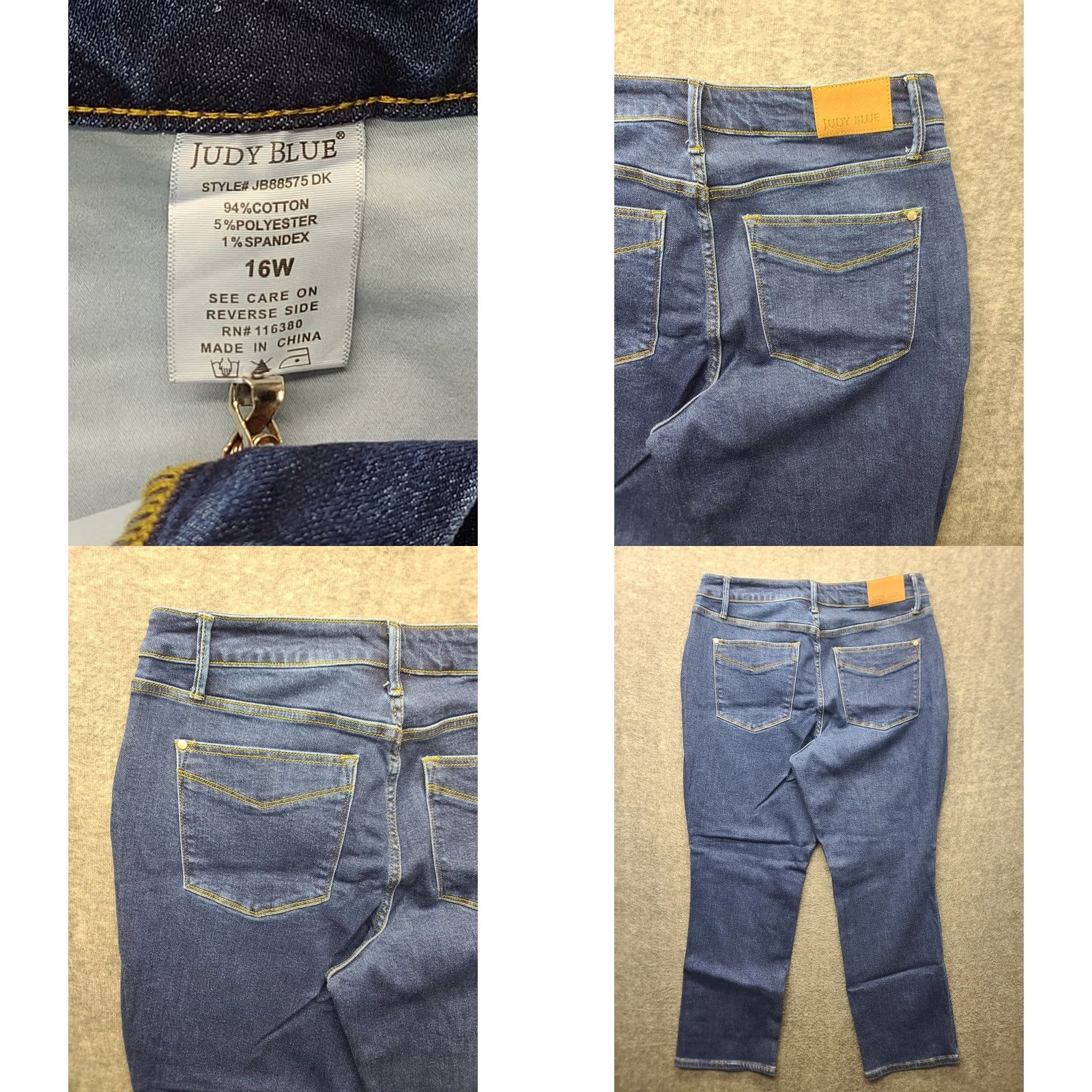 Vintage Judy Blue Jeans Women’s 16W/29 Classic Fit Straight Leg Stretch Denim Jeans Blue 5-Pocket City Preppy Womens Size 38" / US 16 / IT 52 - 9 Thumbnail