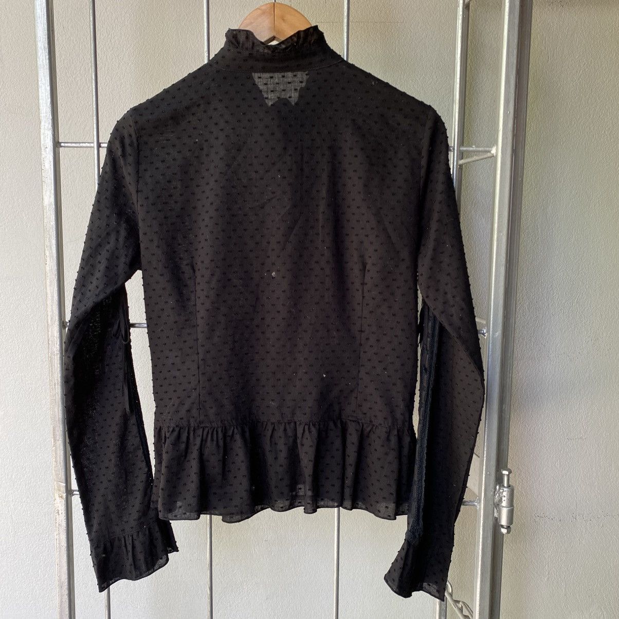 Tornado Mart TORNADO MART Y2K Black Mandarin Lace Blouse Size XS / US 0-2 / IT 36-38 - 9 Thumbnail