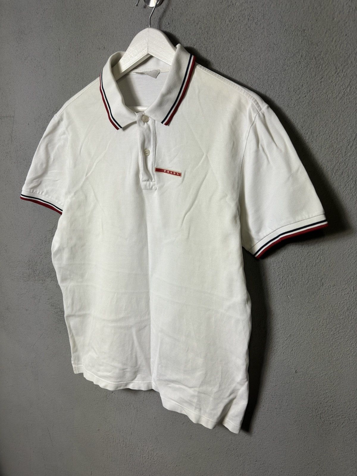 Prada Prada Polo Tshirt Tee Logo Red Rare Y2K Size US M / EU 48-50 / 2 - 2 Thumbnail