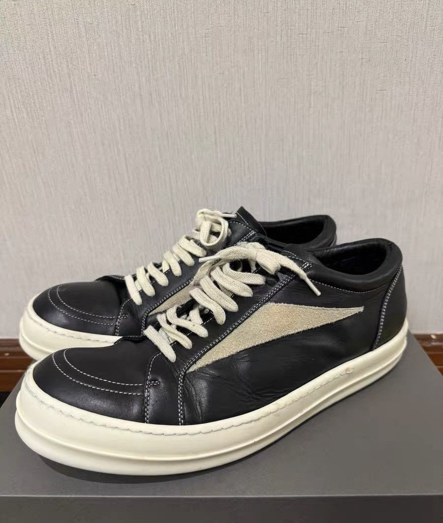 Rick Owens Rick Owens RO Mainline Black &White Leather Low-Top Sneakers Size US 11 / EU 44 - 1 Thumbnail