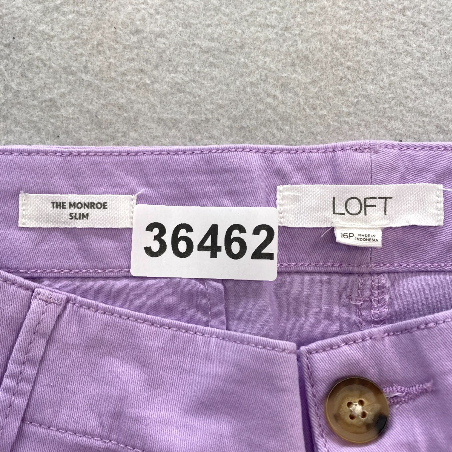 Loft LOFT Monroe Slim Chino Pants Women's 16P Purple Stretch Casual Preppy Travel NWT Size 25" / US 0 / IT 36 - 4 Thumbnail