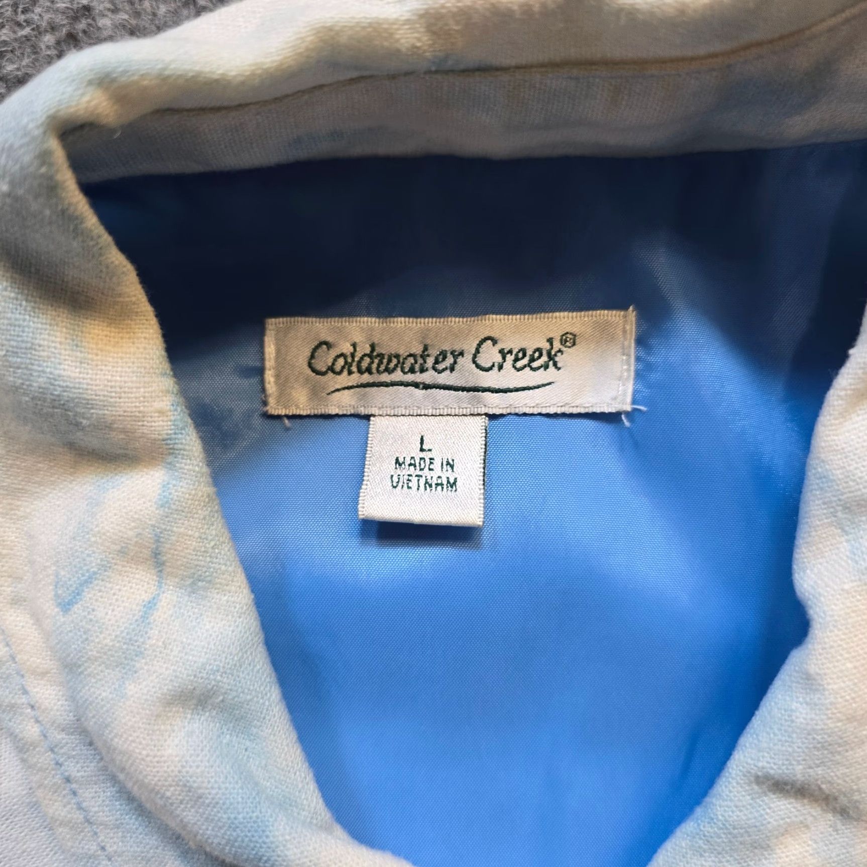 Coldwater Creek Coldwater Creek Jacket Women Blue Linen Italy Painting Art To Wear Casual Size L / US 10 / IT 46 - 3 Thumbnail