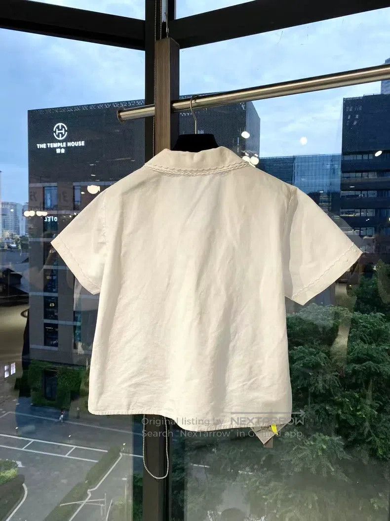 Miu Miu Miu Miu 40 Logo doll collar short sleeve Size M / US 6-8 / IT 42-44 - 3 Thumbnail