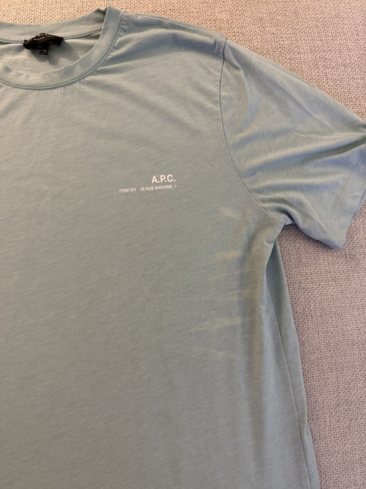 A.P.C. A.P.C. Item 001 — 39 Rue Madame Tee — Light Blue, XL Size US XL / EU 56 / 4 - 2 Thumbnail