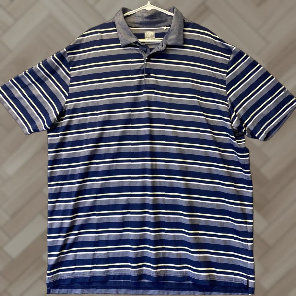 Callaway VINTAGE Callaway Golf Polo Shirt 2XL Gray Blue Stripes Outdoor Mens Activewear Size US XXL / EU 58 / 5 - 1 Thumbnail