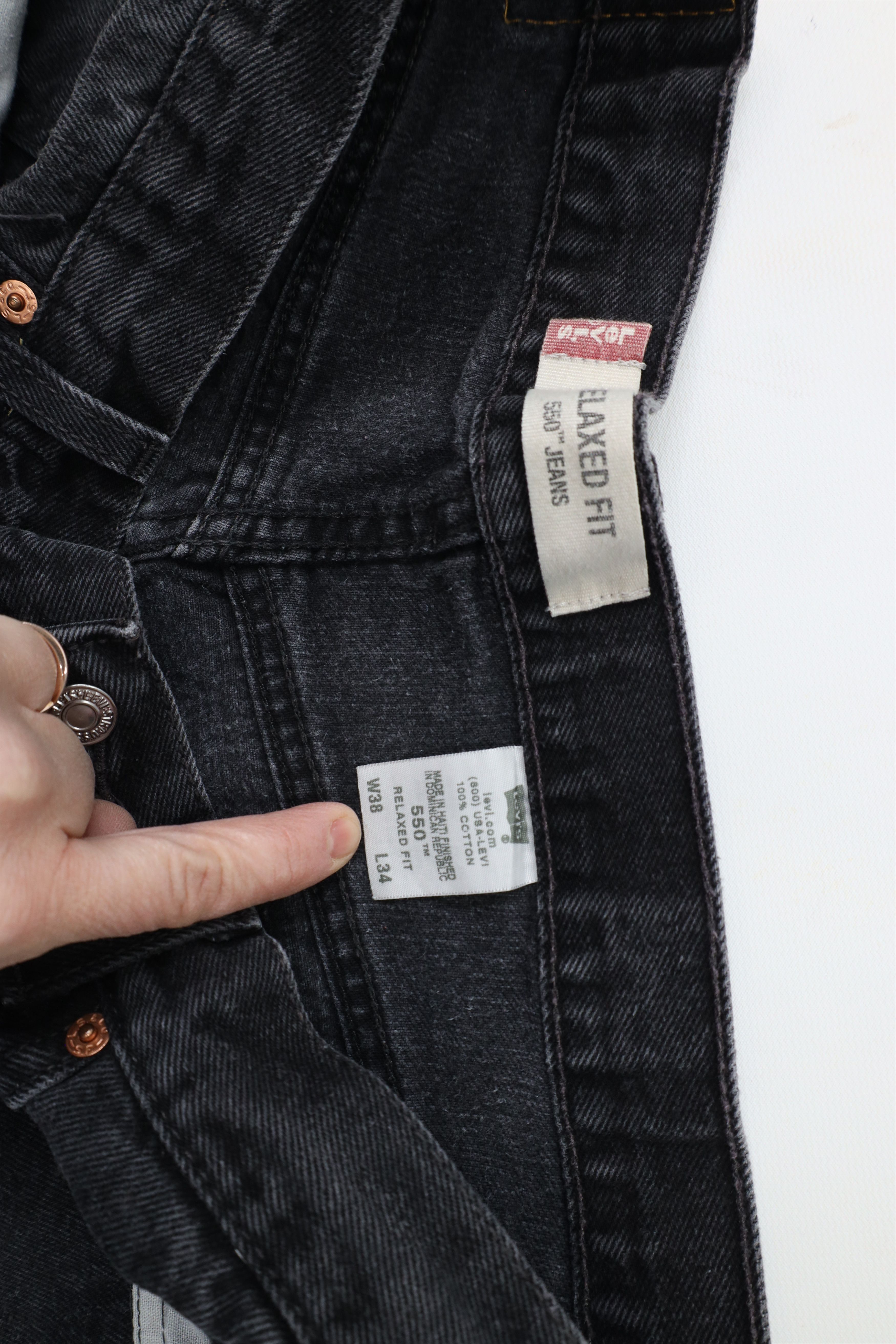 Levi's × Vintage Vintage Y2K 2004 Levis 550 Fit Denim Jeans Black Cotton Size US 38 / EU 54 - 6 Thumbnail