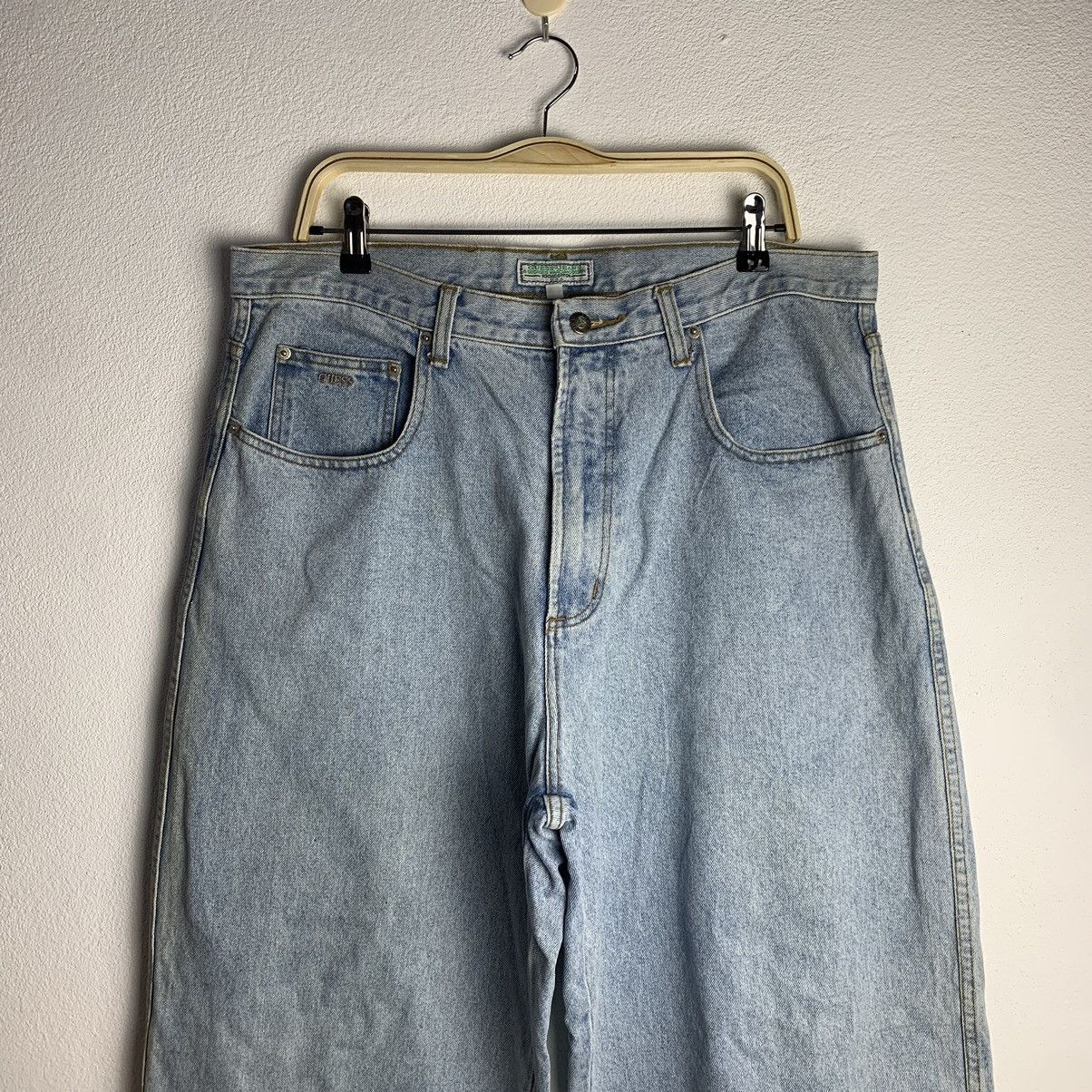 Guess FINAL DROP ‼️ Vintage Guess Baggy Jeans Light Blue Wide Leg Size US 36 / EU 52 - 2 Thumbnail