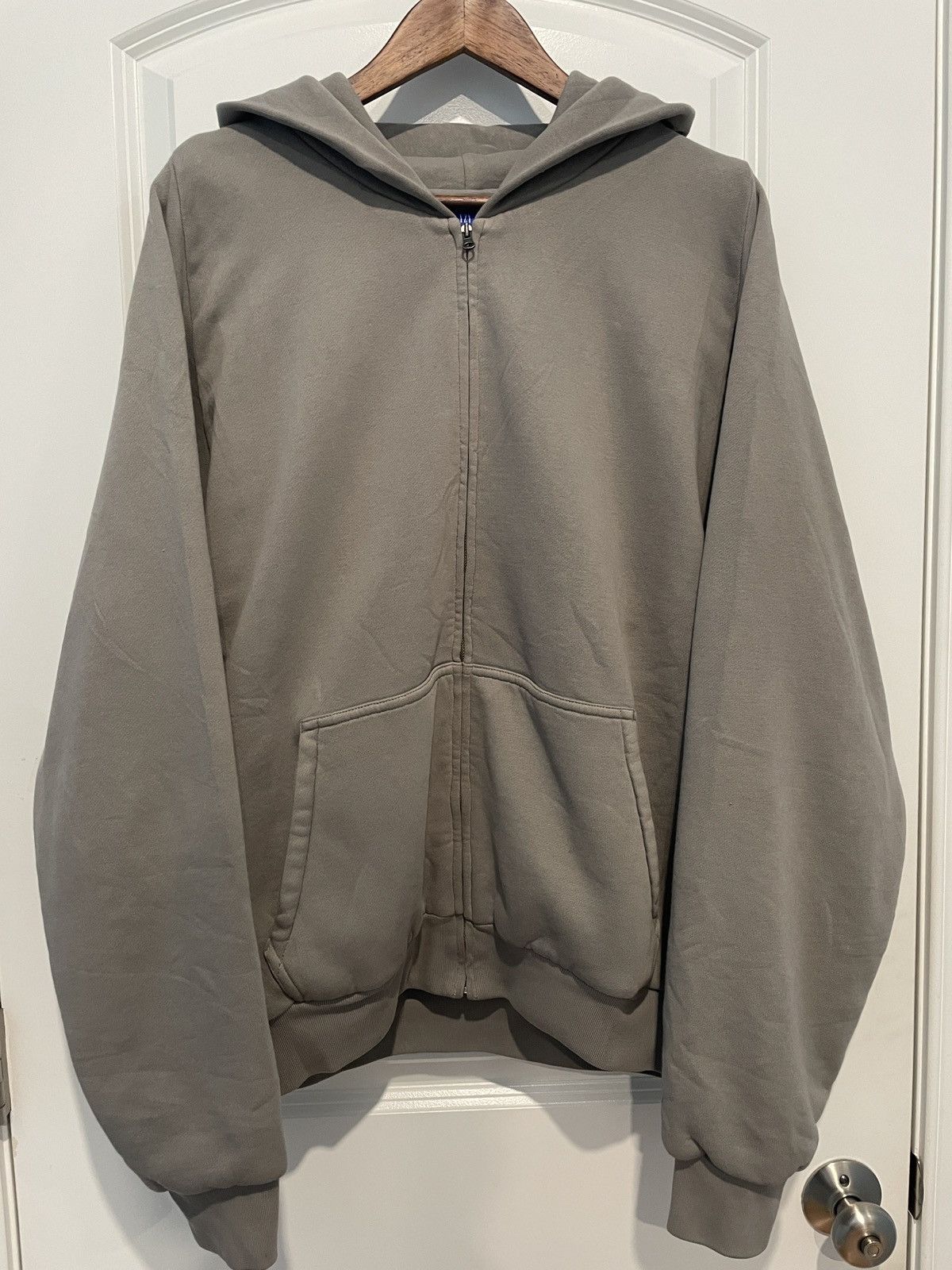Gap × Kanye West Yeezy Gap Light Grey Zip Up Hoodie | Grailed