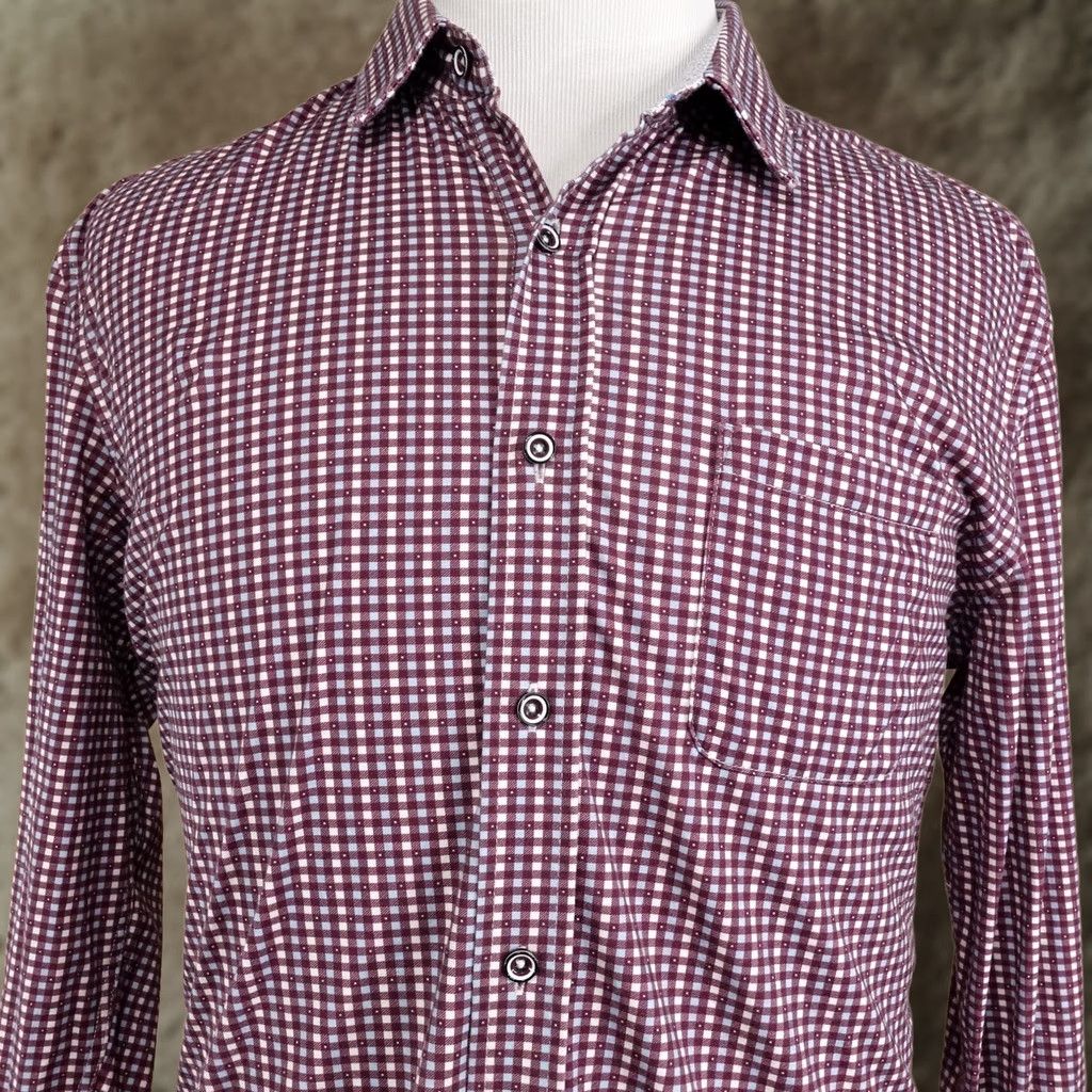 Vintage Buttercloth Shirt Mens L Red Check Long Sleeve Button-Up Regular Fit Cotton Size US L / EU 52-54 / 3 - 1 Thumbnail