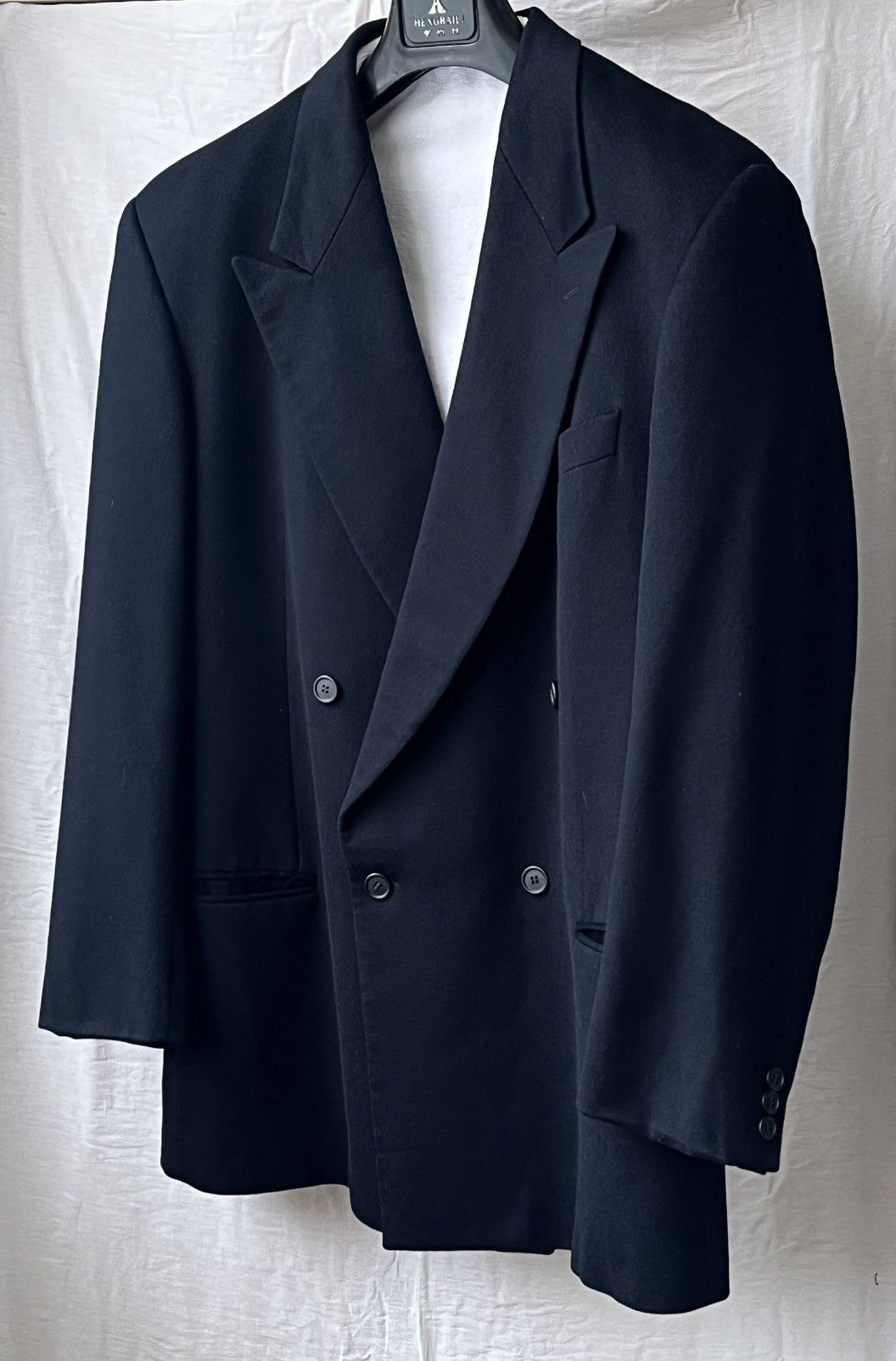 Giorgio Armani Giorgio Armani Cashmere Navy Double-Breasted Blazer Size 42L - 2 Thumbnail