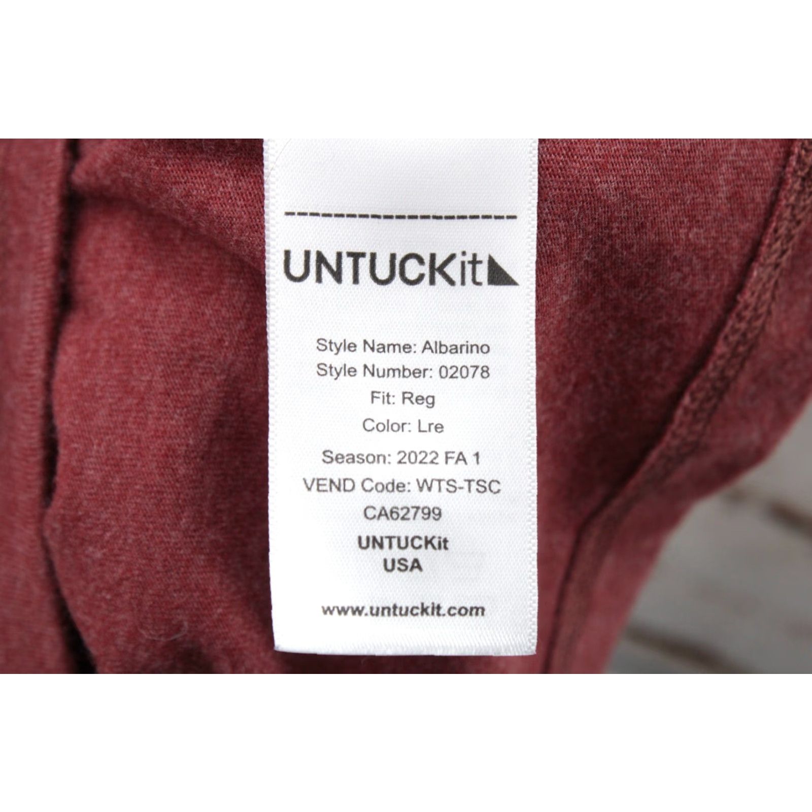 UNTUCKit UNTUCKit Henley Shirt Men's XXL Red Heather Long Sleeve Crew Neck Size US XXL / EU 58 / 5 - 6 Thumbnail