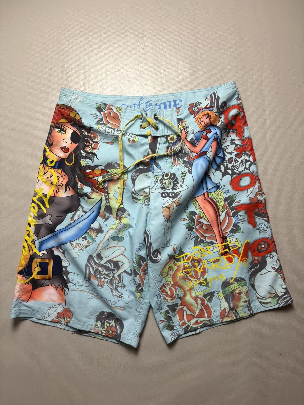 Ed Hardy Ed Hardy Vintage Y2k Monogram Shorts Size US 36 / EU 52 - 3 Thumbnail