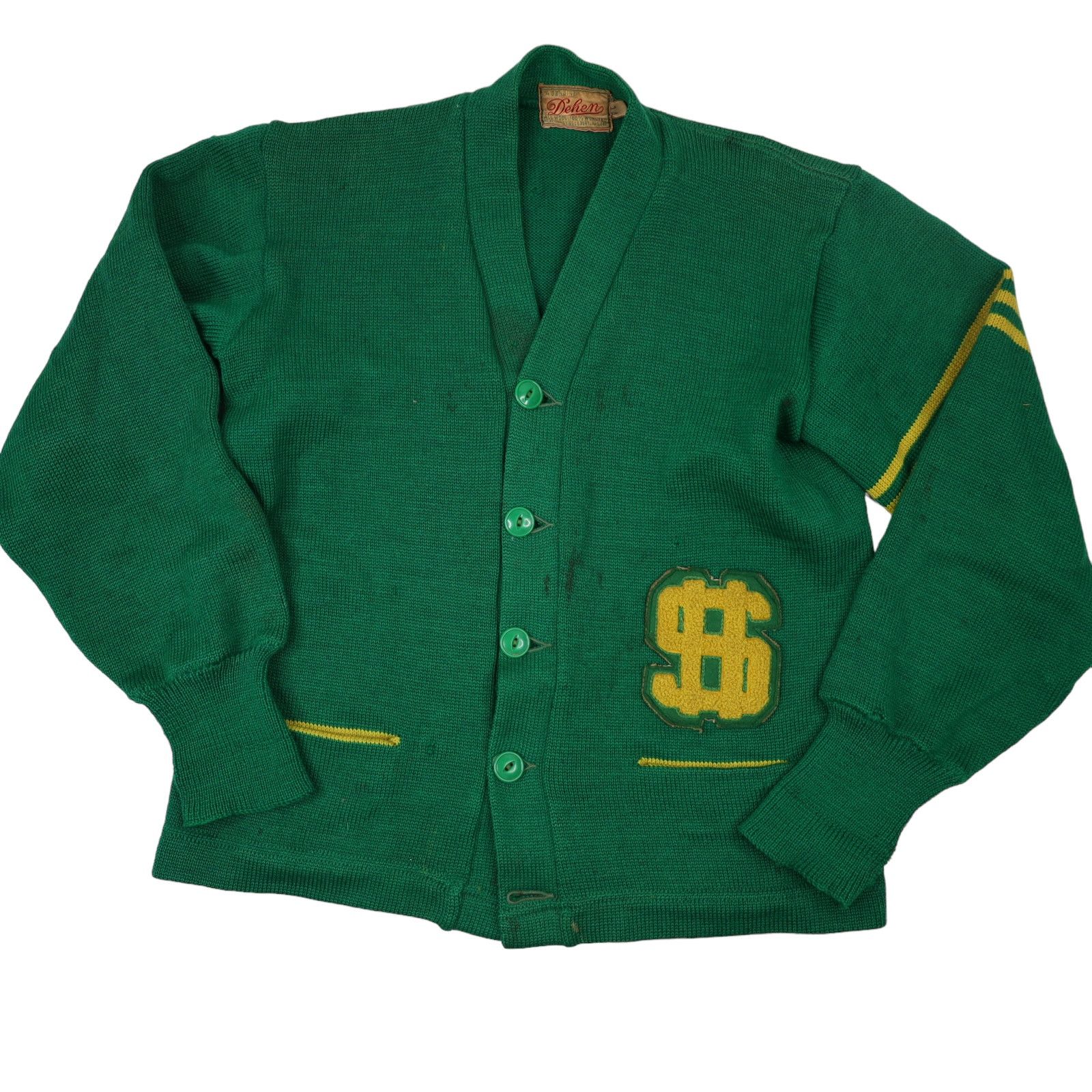 Dehen 1920 × Vintage Vintage Dehen Collegiate Letterman Dollar Sign PatchS weater Size S / US 4 / IT 40 - 1 Thumbnail