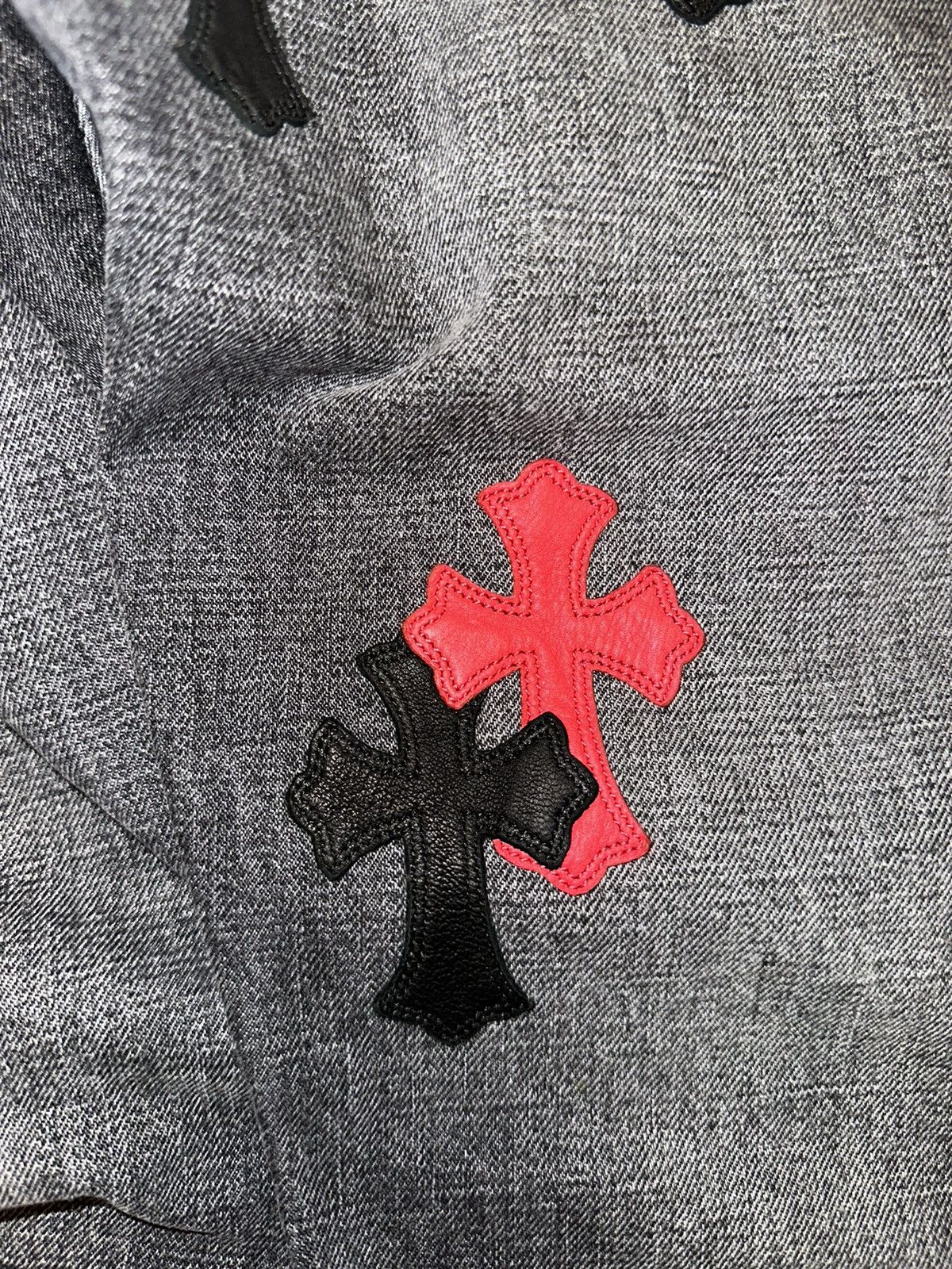 Chrome Hearts Chrome Hearts Grey Black & Red Cross Patch Jeans Size US 32 / EU 48 - 12 Thumbnail