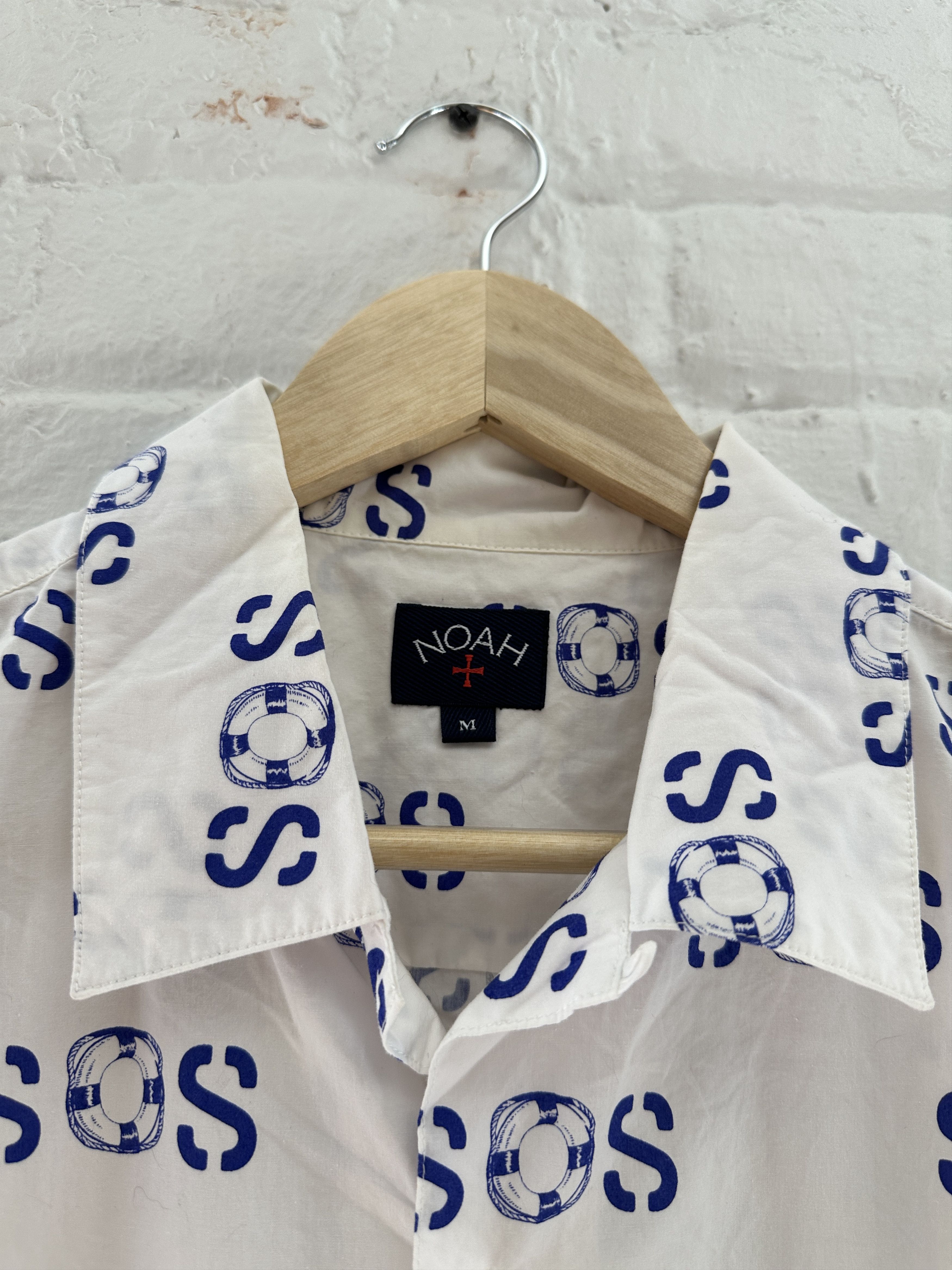 Noah Noah S.O.S. Short Sleeve Button Up Shirt Size US M / EU 48-50 / 2 - 2 Thumbnail