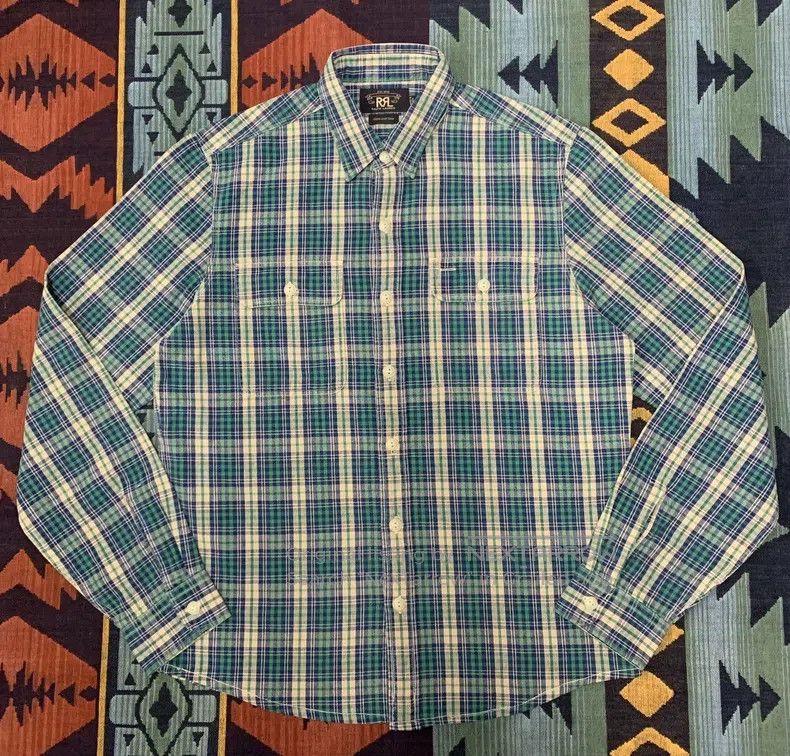 RRL Ralph Lauren RRL Ralph Lauren Indigo plaid workwear shirt Size US M / EU 48-50 / 2 - 1 Thumbnail
