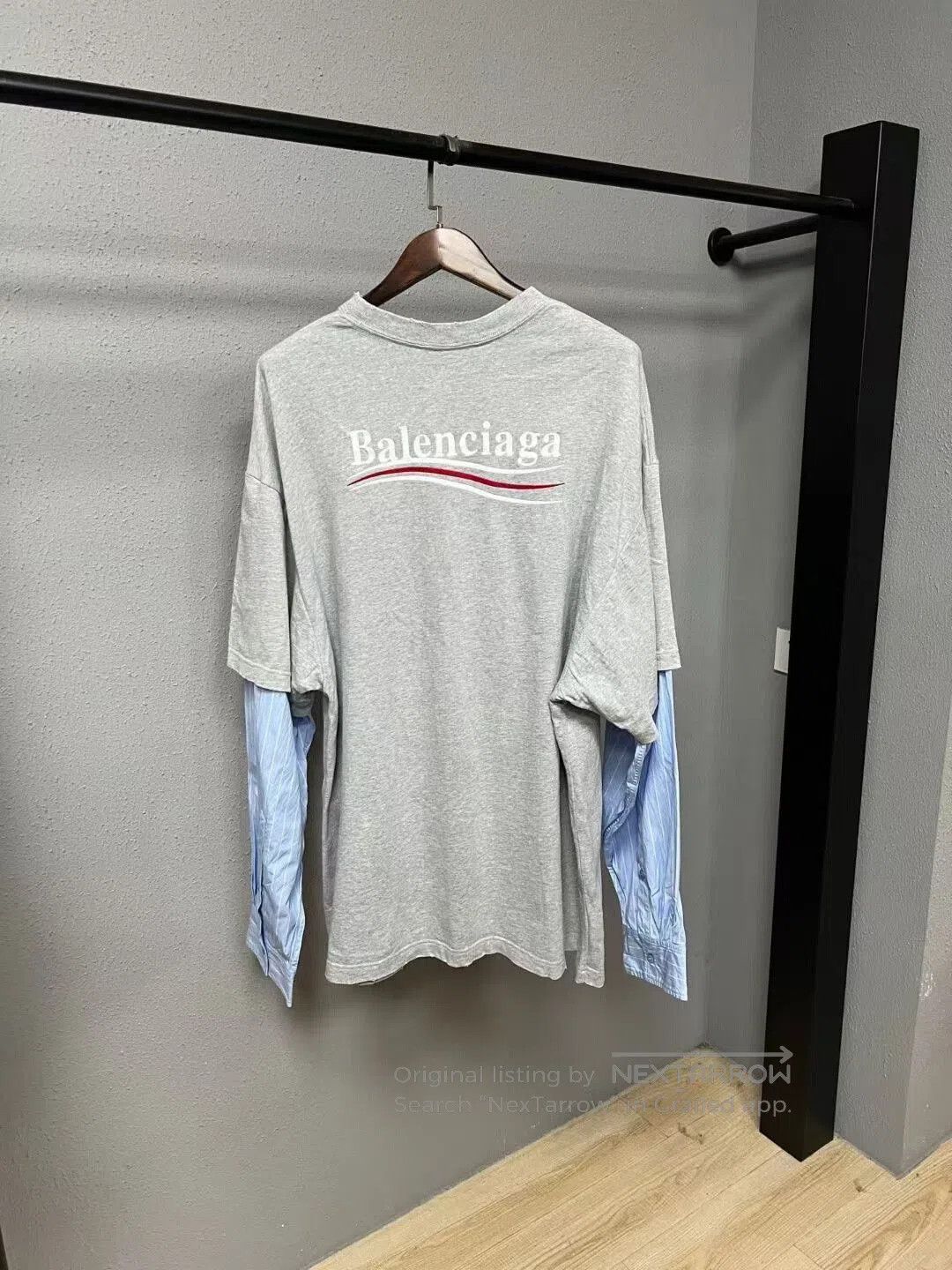 Balenciaga Balenciaga Grey Long Sleeve Layered Shirt. Size US S / EU 44-46 / 1 - 2 Thumbnail