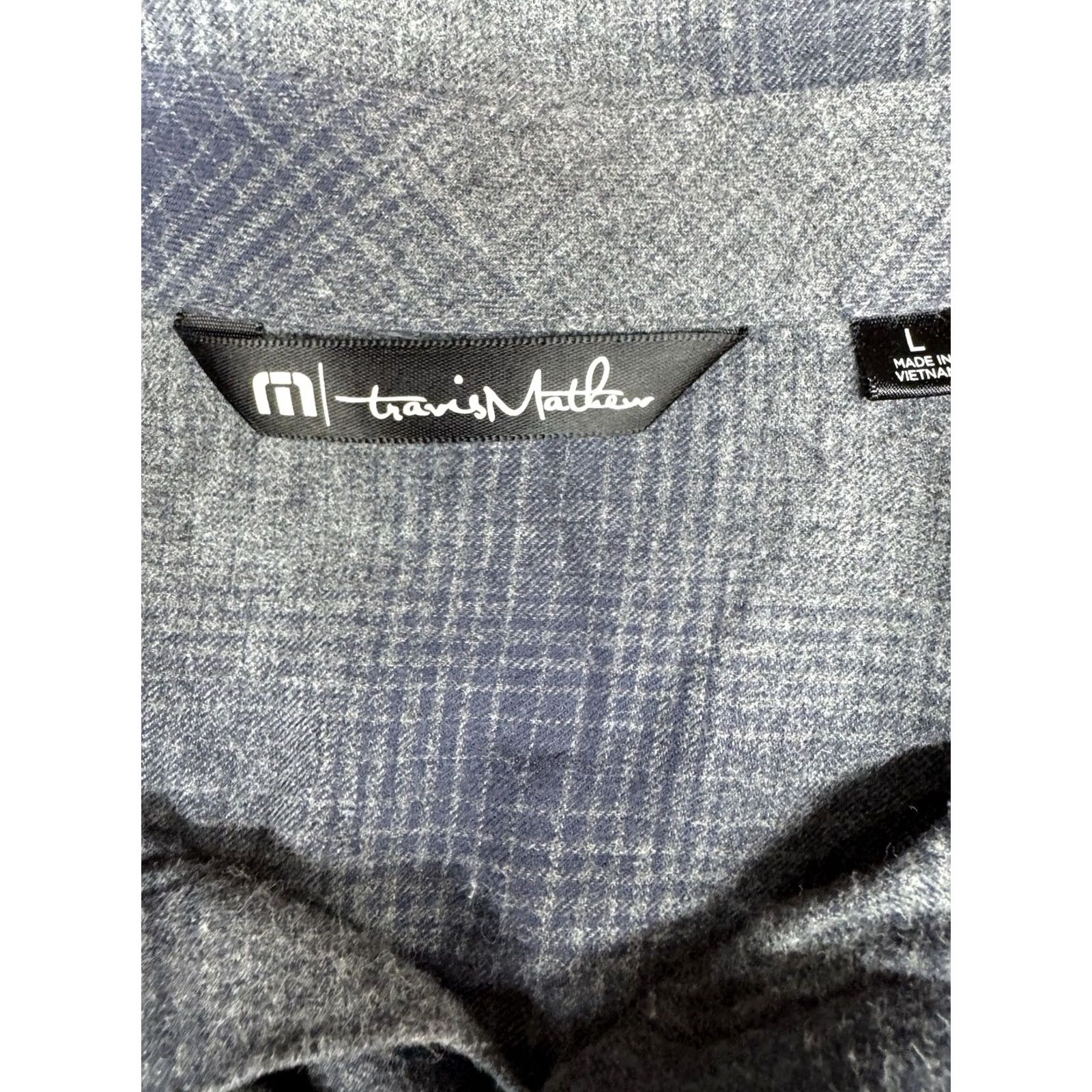 TravisMathew Travis Mathew Mens L Long Sleeve Plaid Button-Down Shirt Casual Top Check Plaid Blue Size US L / EU 52-54 / 3 - 3 Thumbnail