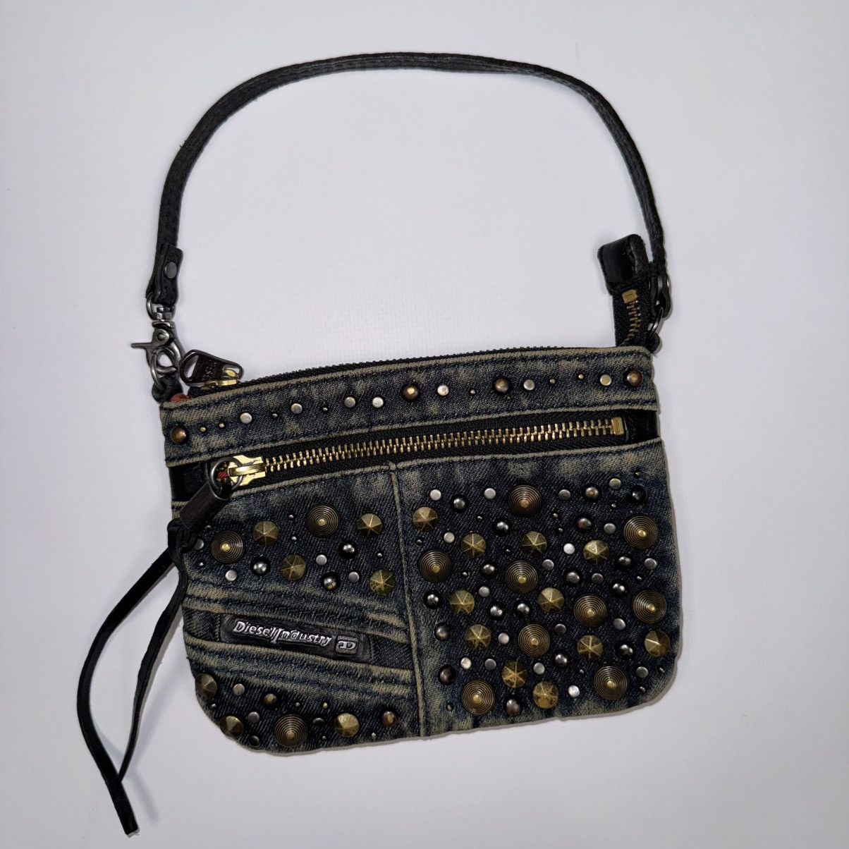 Diesel Vintage Y2K Diesel Metal Rhinestones Denim Small Bag Rare Size ONE SIZE - 1 Thumbnail