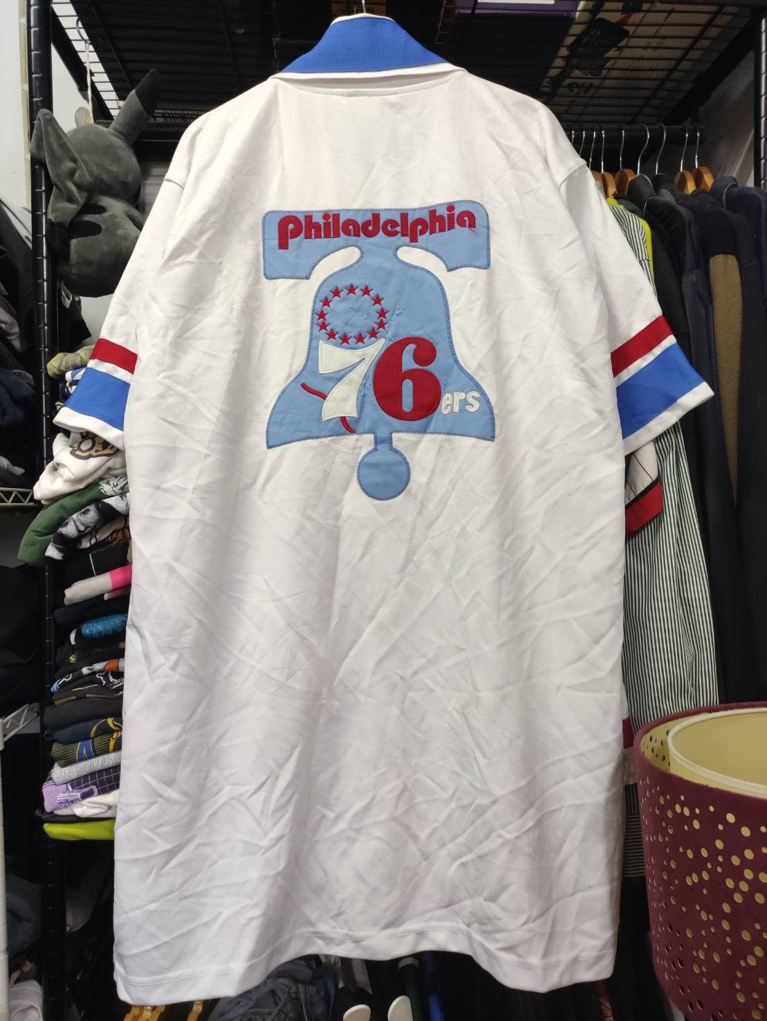 NBA Vtg Mitchell & Ness x NBA " Philadelphia 76ers " Warm Up Size US XXL / EU 58 / 5 - 2 Thumbnail