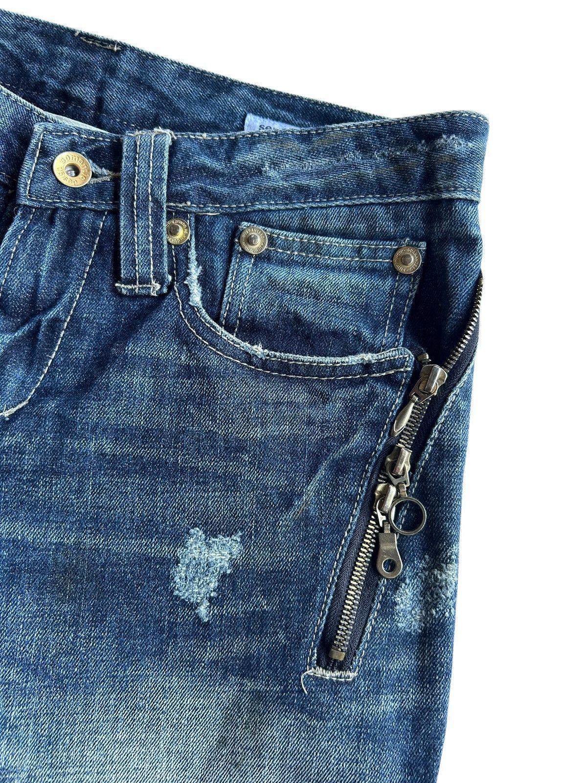 Kapital Flare Semantic Design Japanese Distressed Denim Jeans Size US 31 - 7 Thumbnail