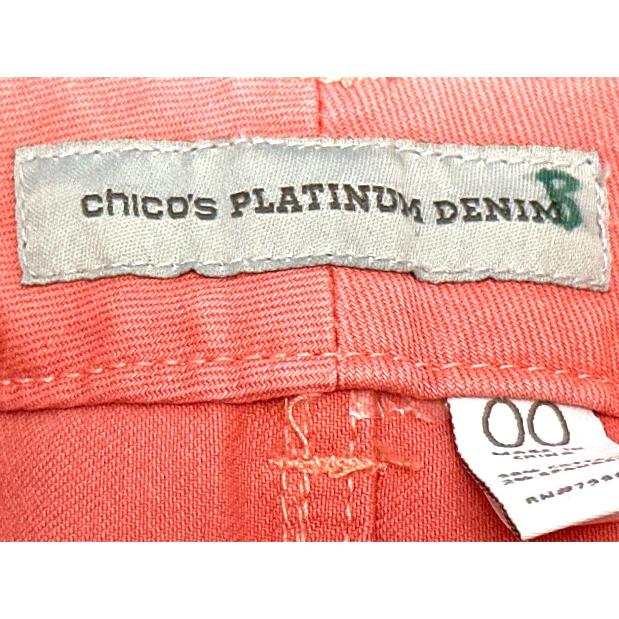 Chicos Chicos Platinum Denim Peach Slim Ankle Jeans Size 00 Cotton Size 24" / US 00 / IT 34 - 5 Thumbnail