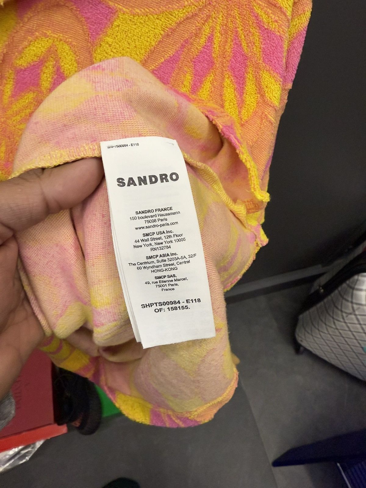 Sandro Sandro Paris Woven Knit Multicolor Flower Polo Shirt Size US M / EU 48-50 / 2 - 4 Thumbnail