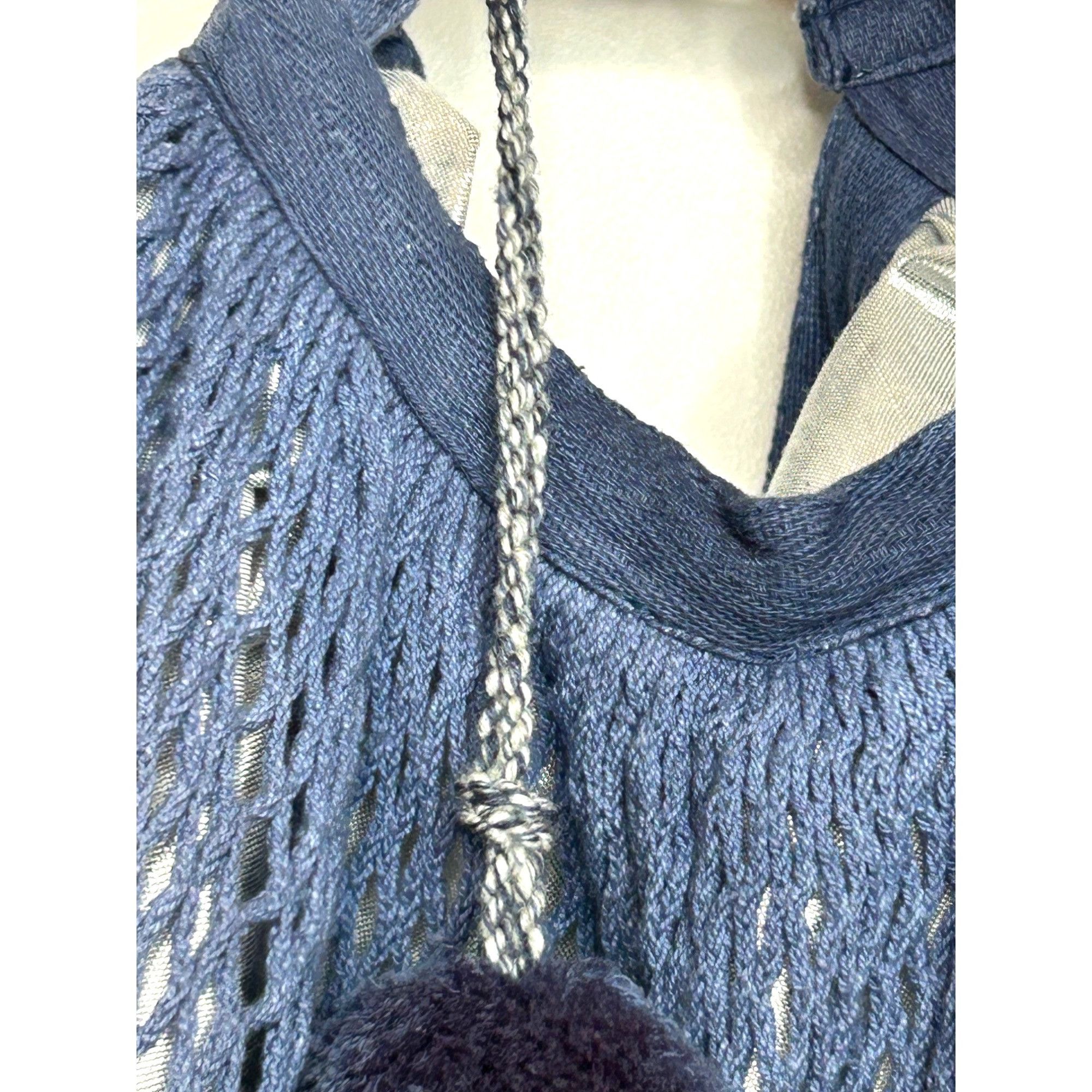 Other America & Beyond Handheld Tote Bag Fishnet Blue White Ombré Size ONE SIZE - 14 Thumbnail