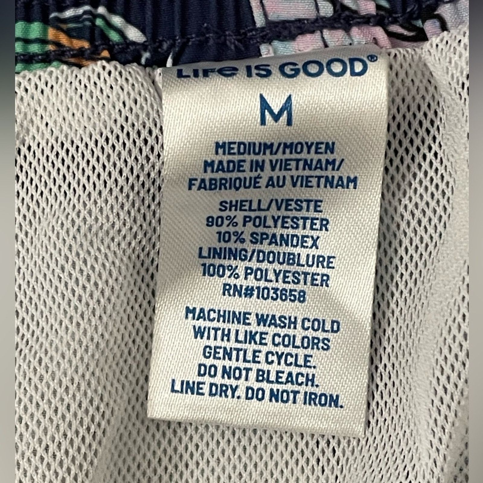 Life is Good Life Is Good Navy Whimsical Fish Swim Trunks Men Medium Size US 33 - 3 Thumbnail