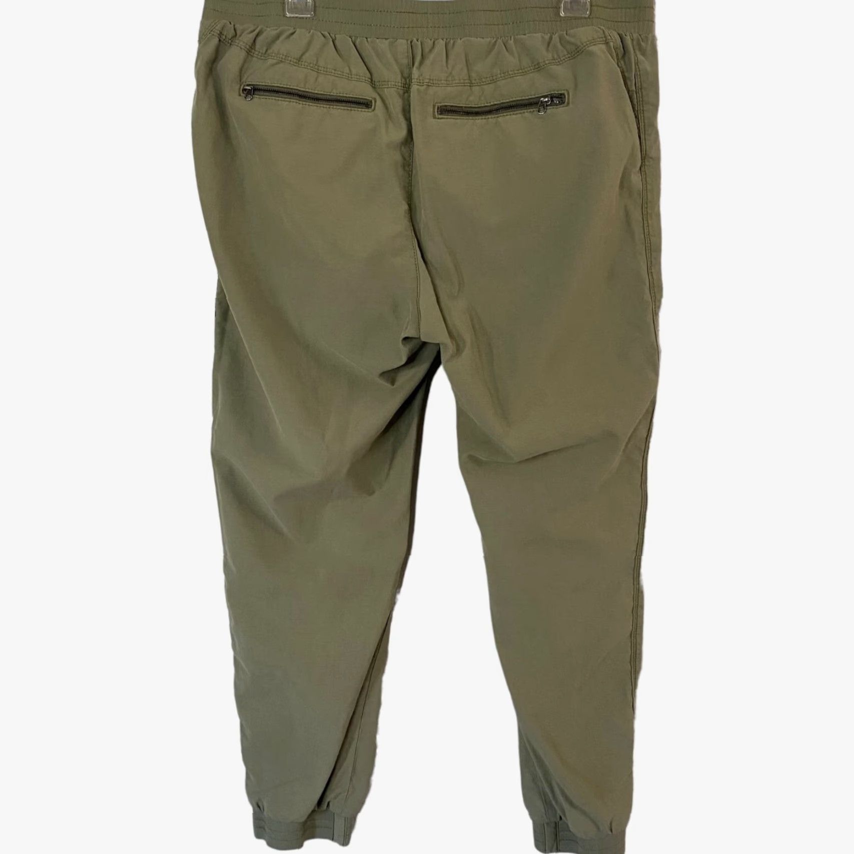 Vintage Lolë Athletic Jogger Pants Womens 12 Olive Green Slim Fit Stretch Elastic Waist Size 34" / US 12 / IT 48 - 3 Thumbnail
