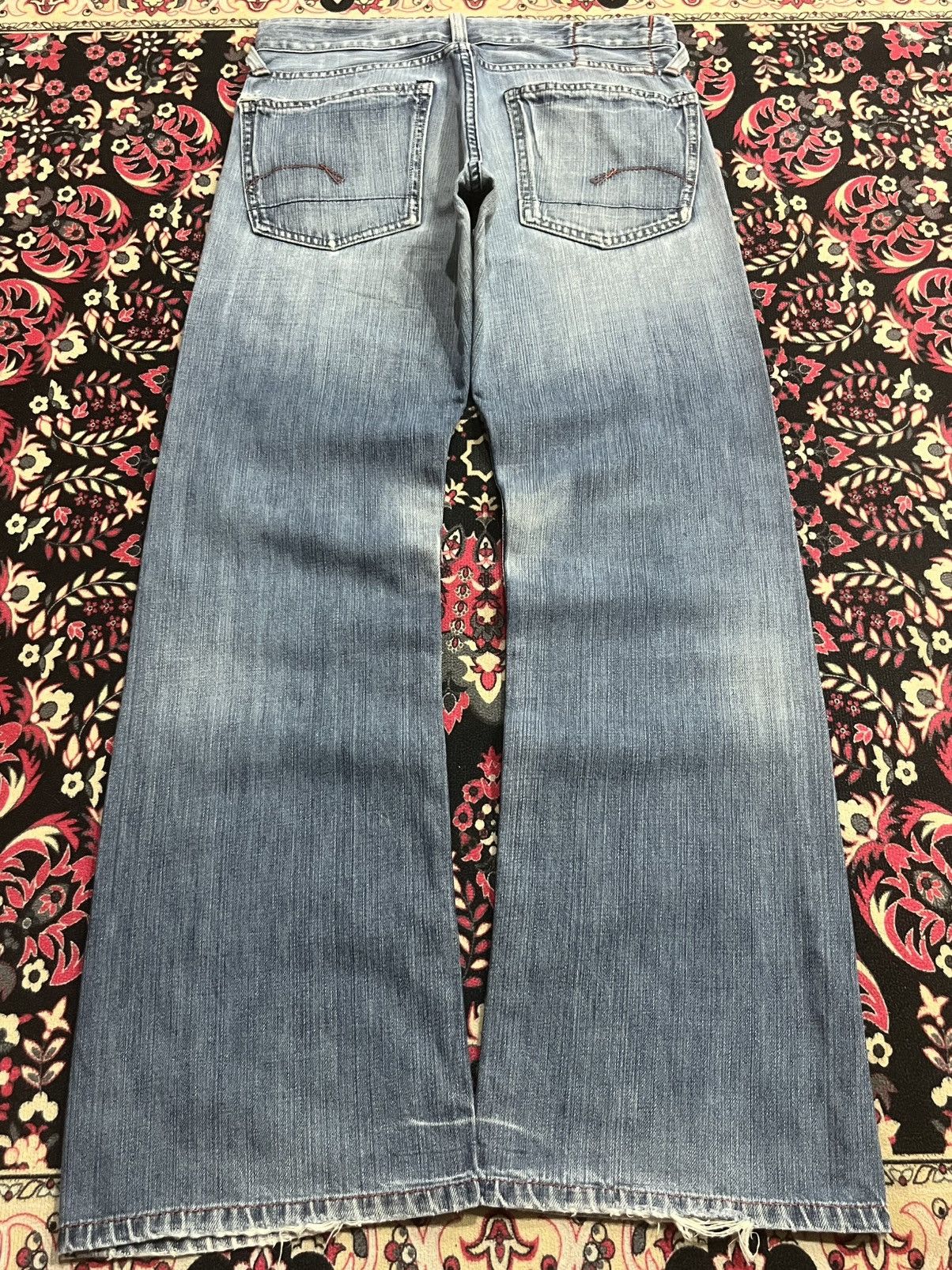 G-Star Vintage G-Star Raw Light Blue Washed Fringe Flare Jeans Size US 30 / EU 46 - 2 Thumbnail